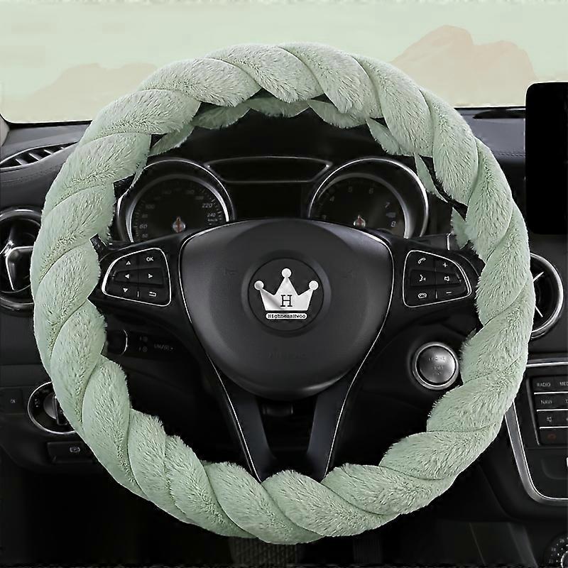 Stylish plush steering wheel cover for car