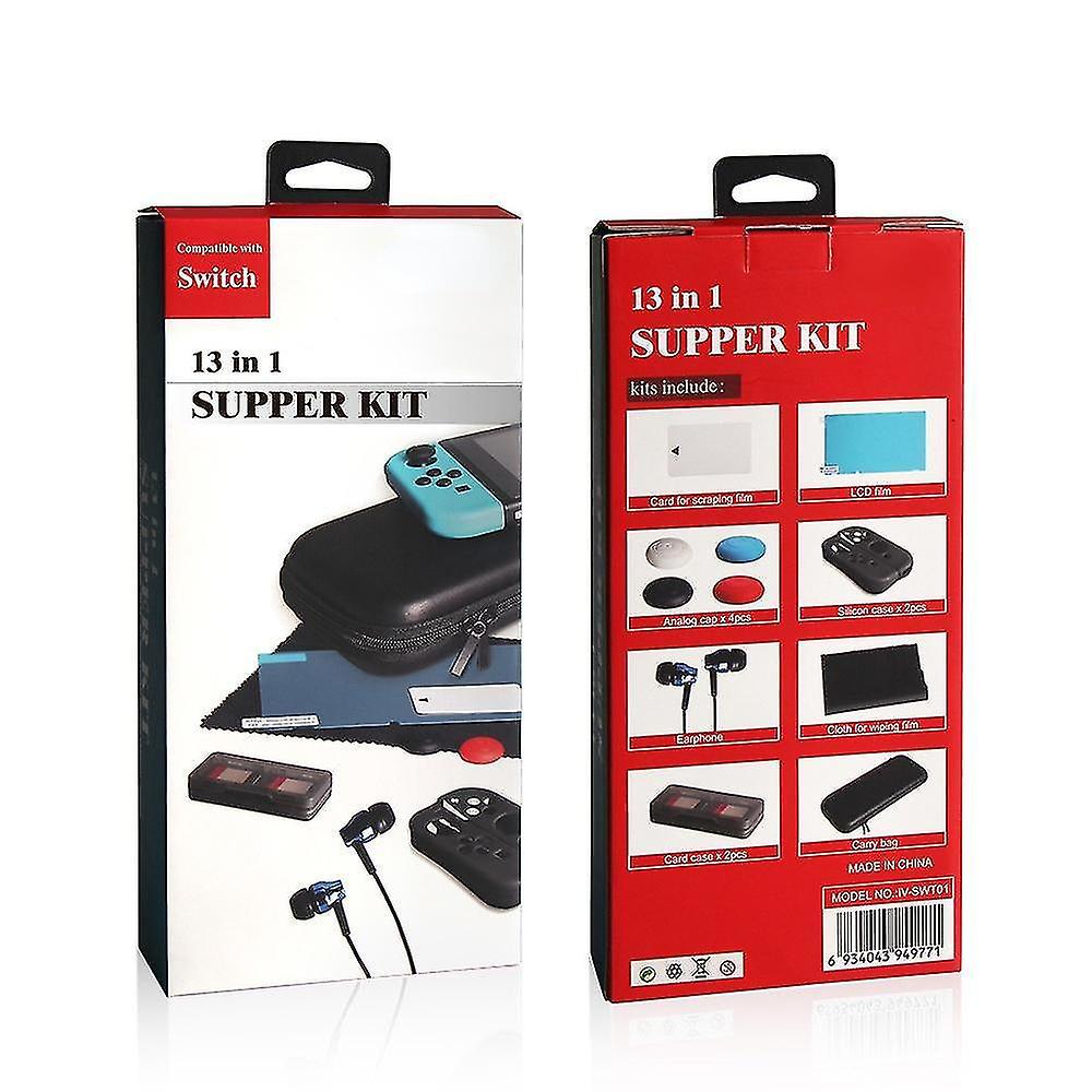 Portable Game Console Accessories Switch13 In 1 Value Suit Storage Bag Silicone Case Cassette Box Headphone Button Cap Host Bag Hd Film Scratch Card