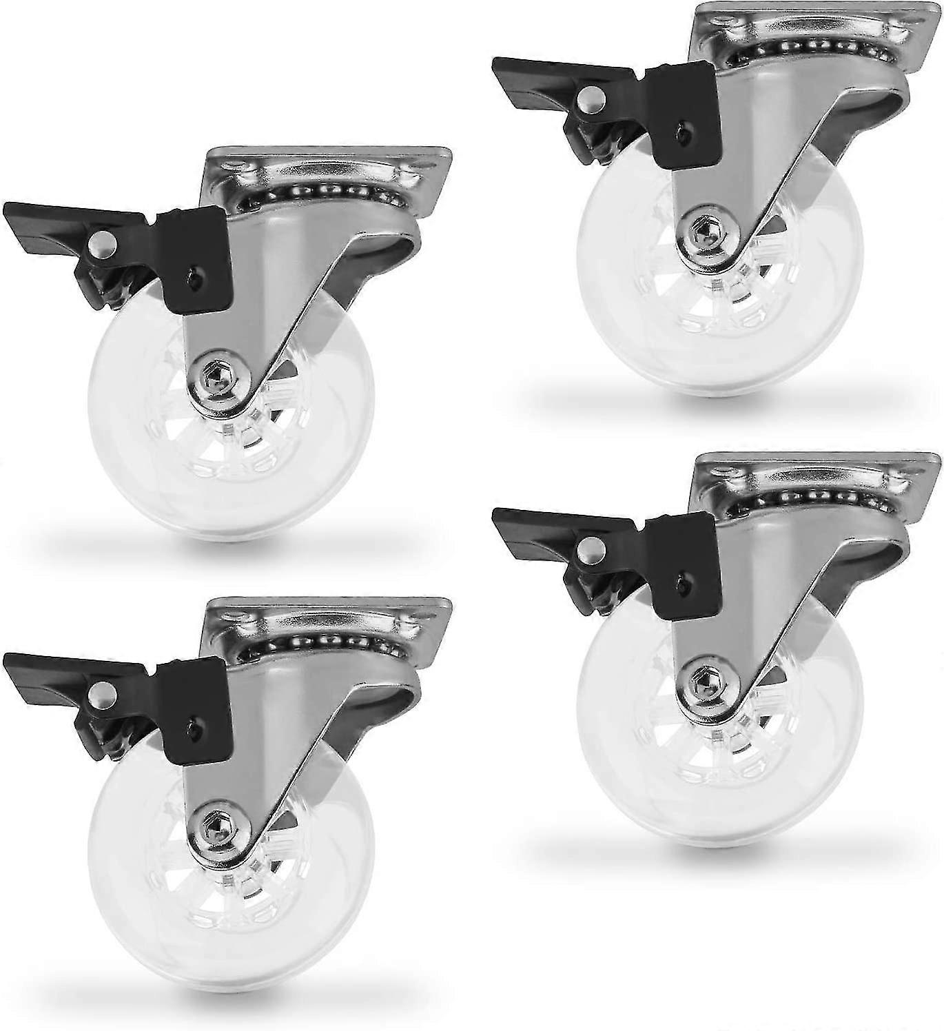 4 × الأثاث الخروع 50 مم شفافة مع ارتفاع توقف قطب النقل الخروع الأثاث نقل الخروع الخروع