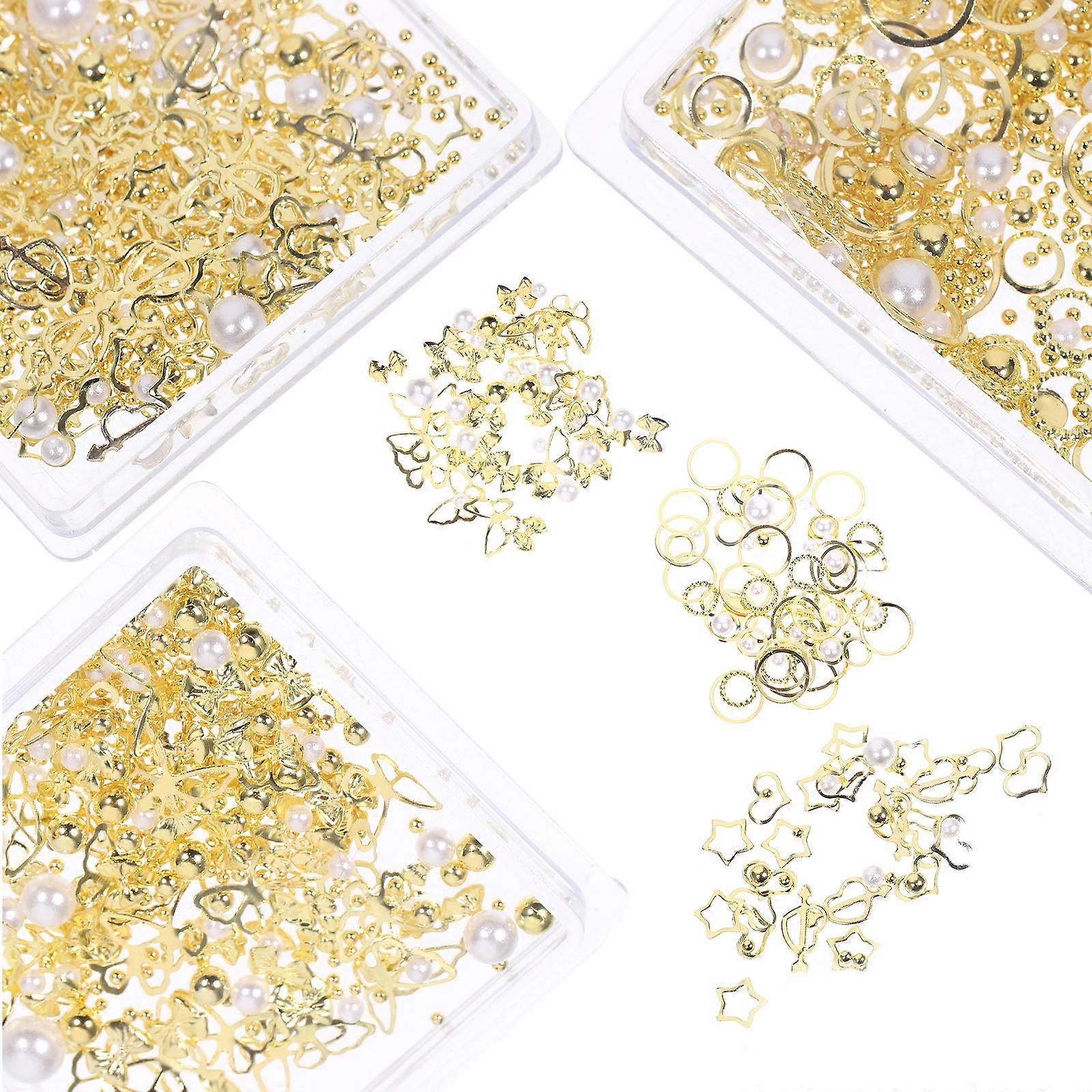 3 Boxes Decorative Nail Art Flakes Multi-function Nail Art Accessories