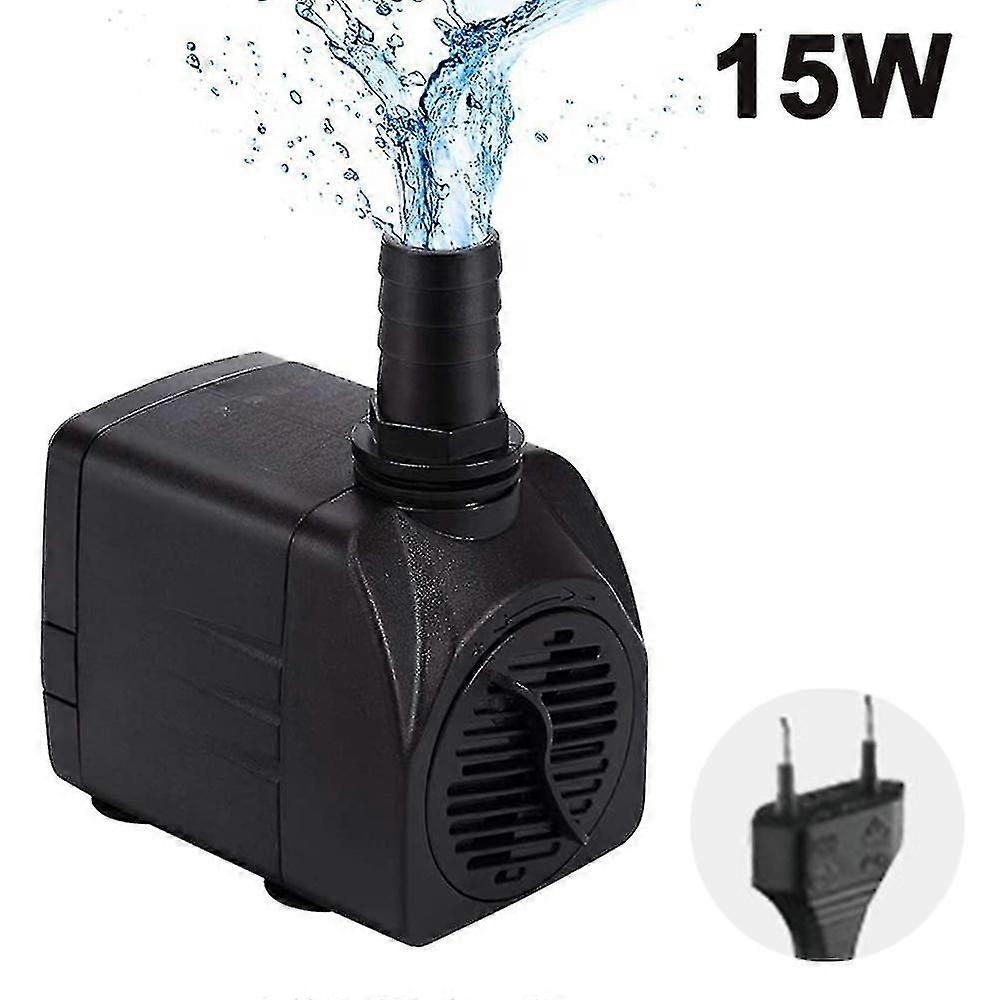 Submersible Pump, Ultra Quiet Water Pump With Fountain Pump With 5ft(EU Plug 15W)
