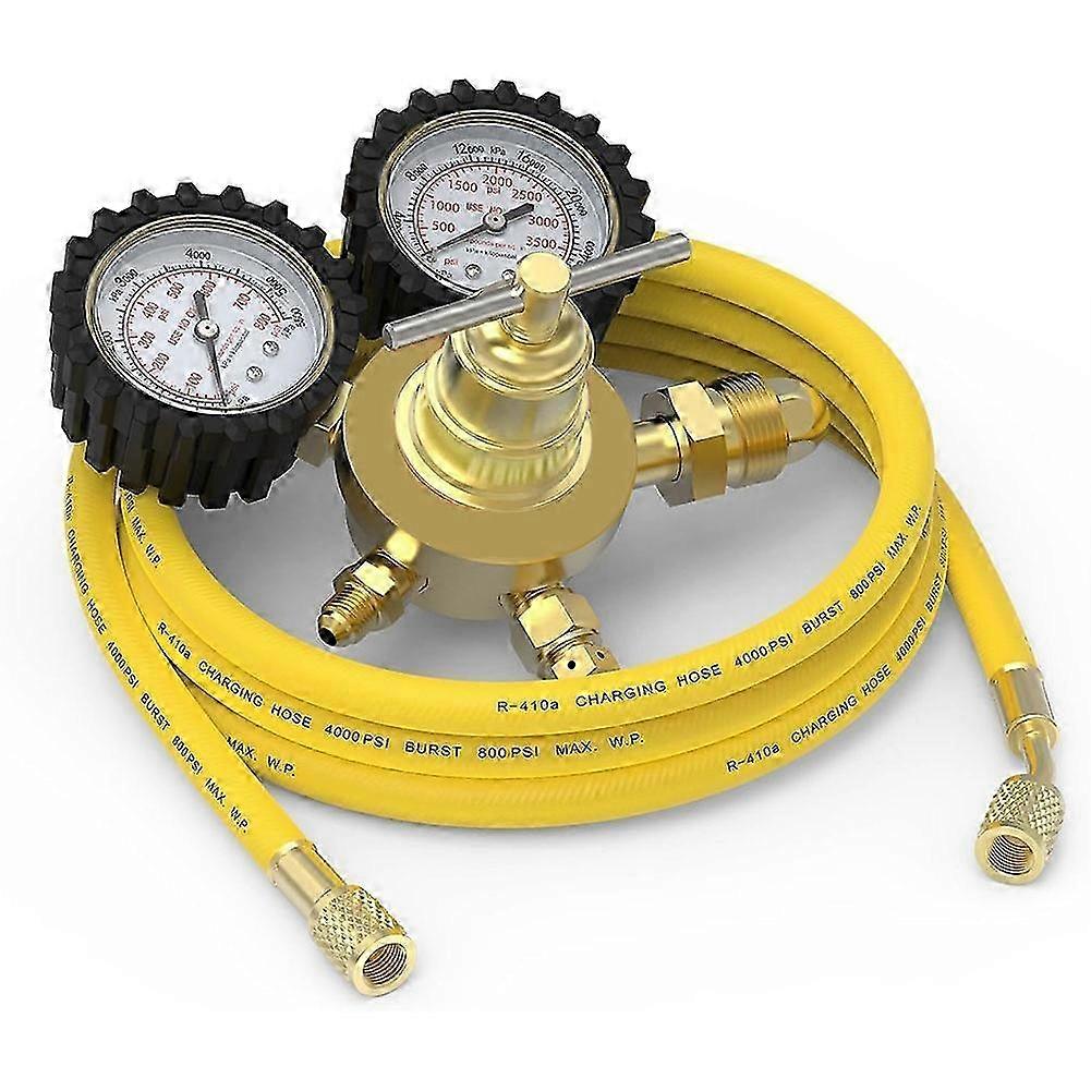 Nitrogen Regulator+hose,0-800 Psi And 0-4000psi Output Pressure,cga580 Inlet Connection And 1/4in Male Flare Fitting