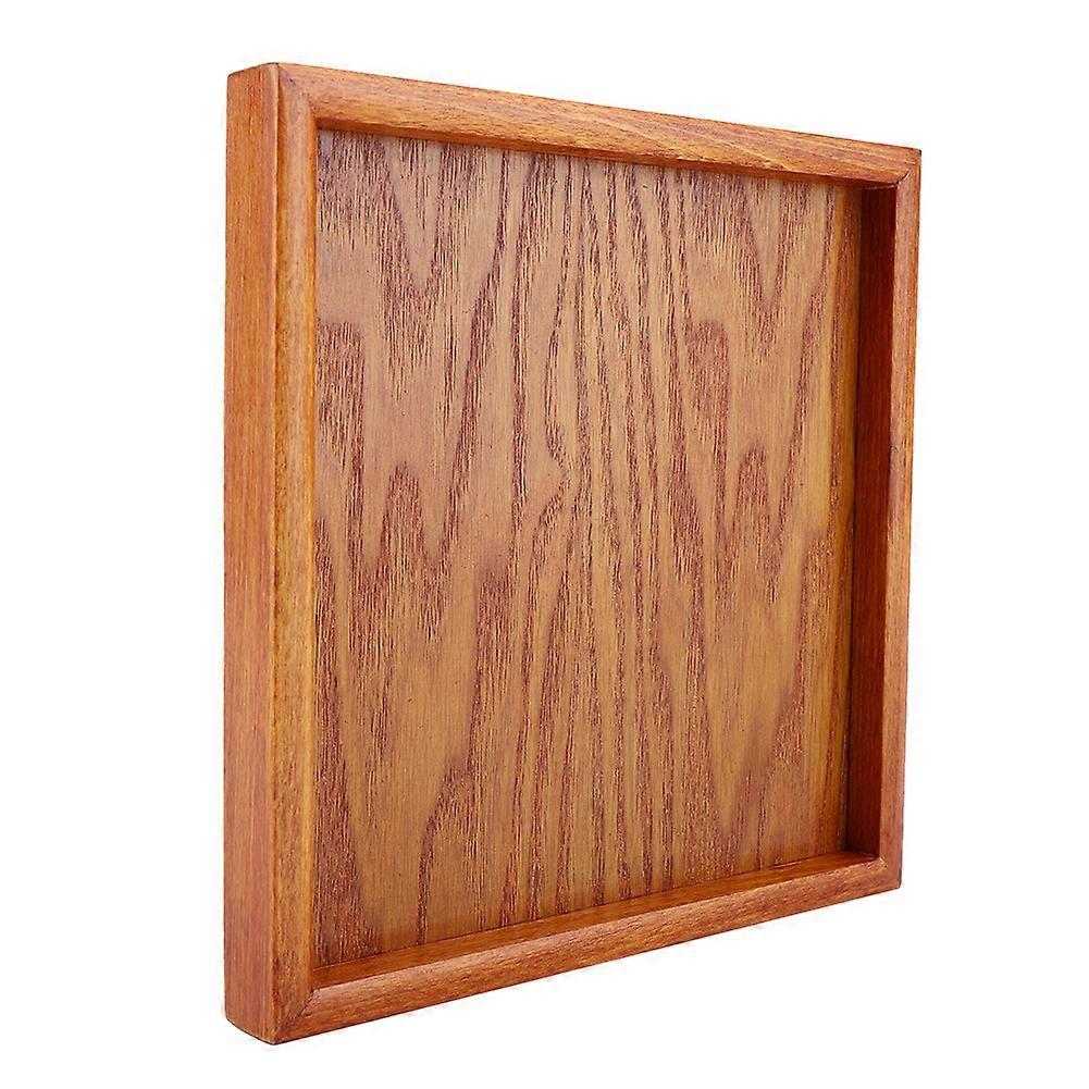 Square Solid Wood Tea Tray Coffee Sushi Snacks Serving Plate compatible Cafe Restaurant(20*20cm)