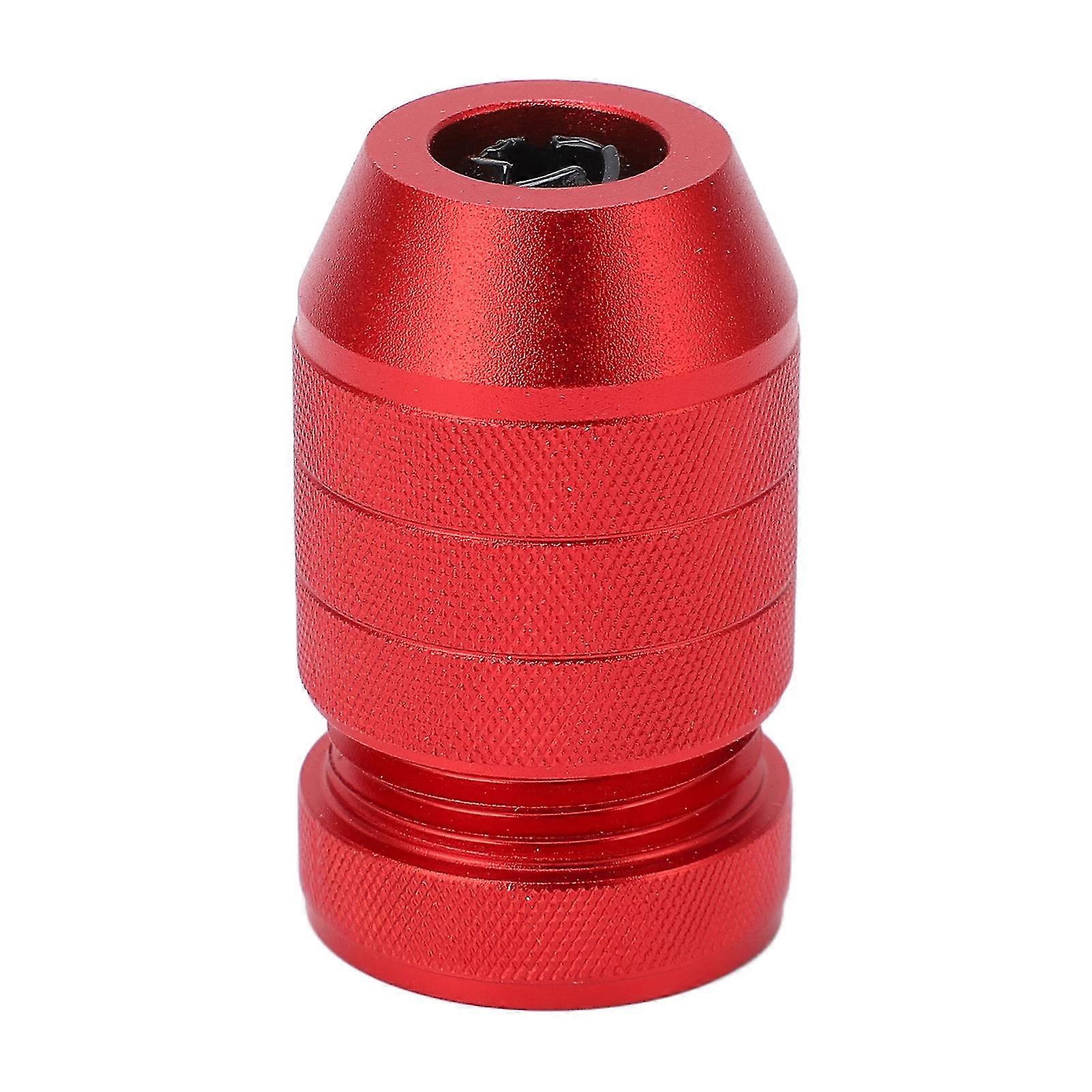 Adjustable Drill Stop Collar for Woodworking - Aluminum Alloy Red with Anti-Slip Nylon Inner Ring (0.24 to 0.43in Drill Bit)
