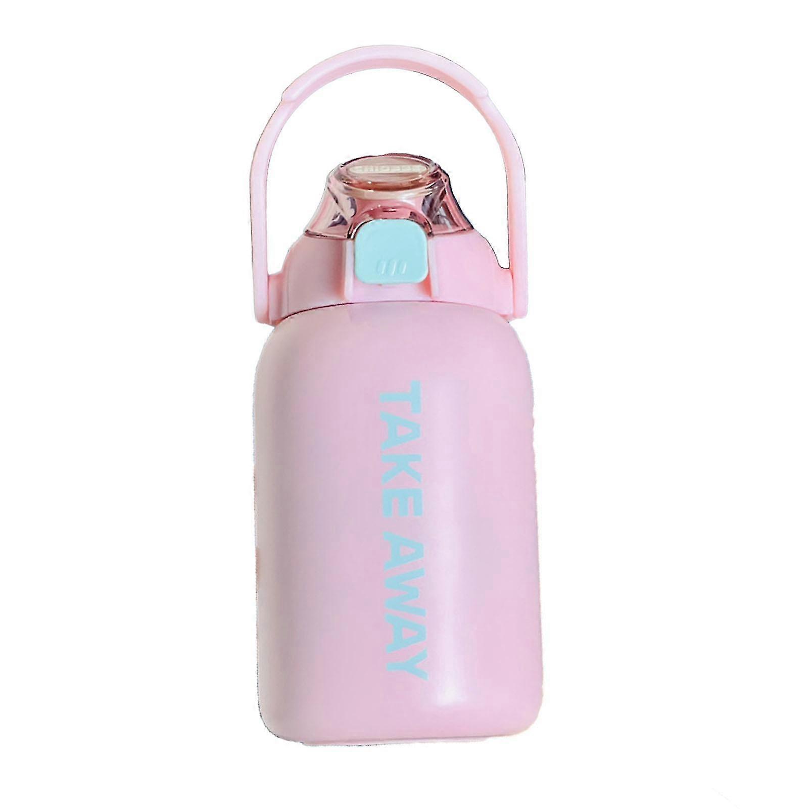 Insulated Water Bottle 850ml Large Capacity with Bounce Cap Straw - Pink Outdoor Winter Cup
