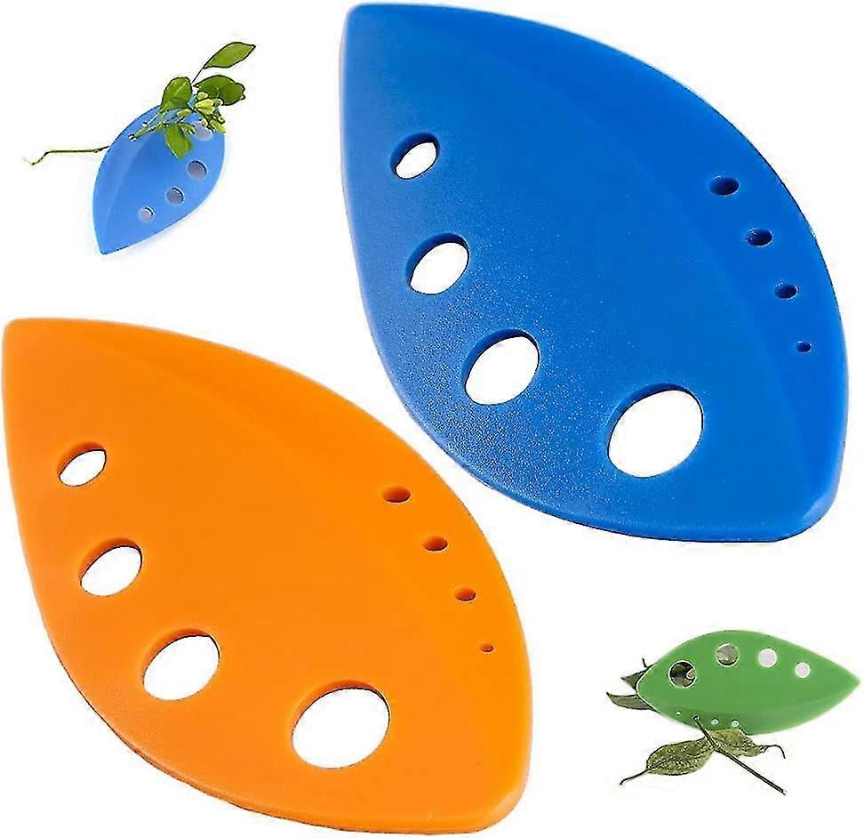 Herbicide Vegetable Remover Separator Plastic Hole Gadget For Collard Greens, Kale, Thyme, Basil, Rosemary Leaf Stripping Tool (blue Orange Green) (4p