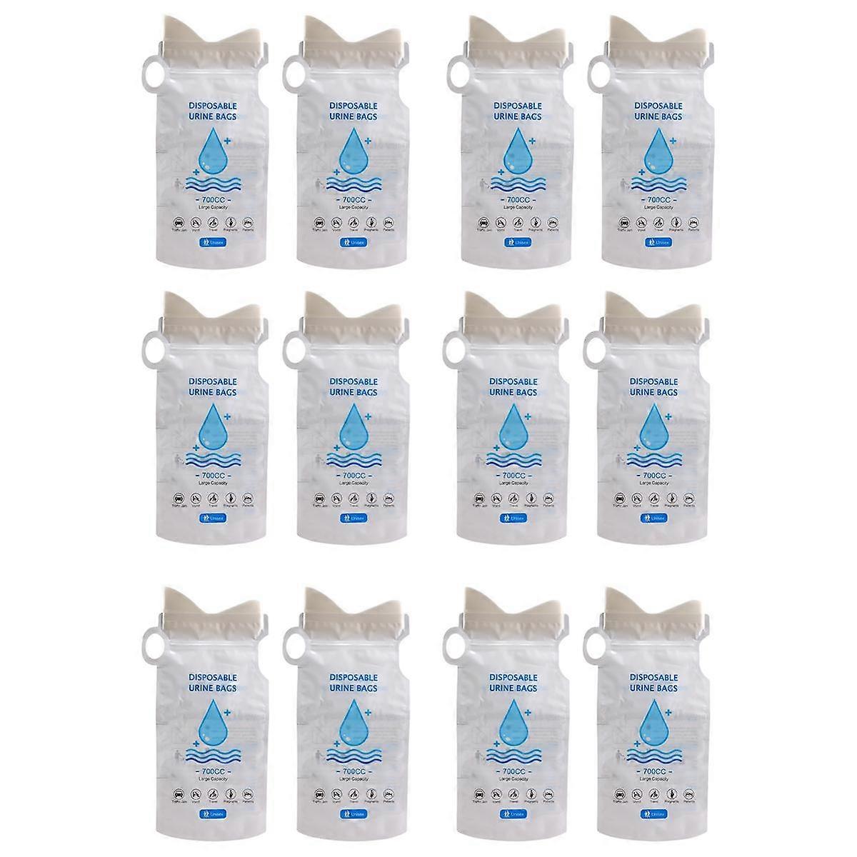 12Pcs Disposable 700Ml Portable Emergency Urine Bag for Women Men Children,Leak-Proof Toilet for Ca
