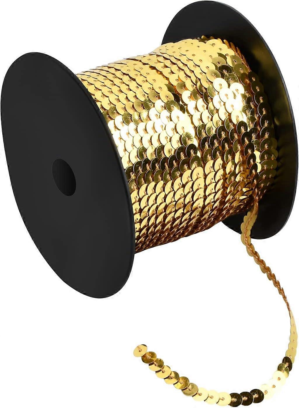 100 Yards Flat Sequin Trim, 6mm Round Sequins String for DIY Sewing Crafts