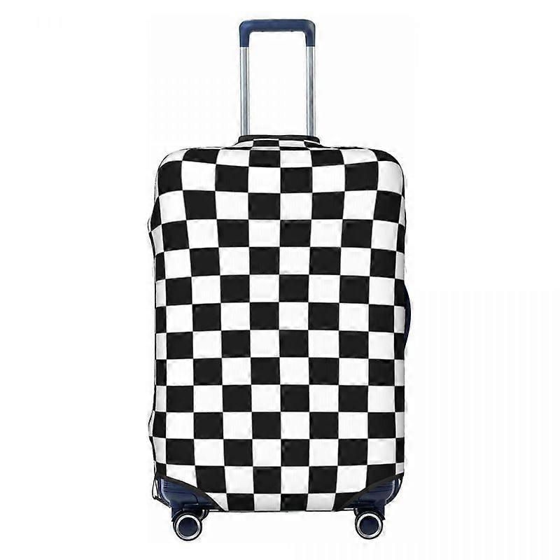 Černý šachovnicový obal na kufr Dovolená Klasická černobílá dáma Užitečné zásoby zavazadel Cruise Trip Protector