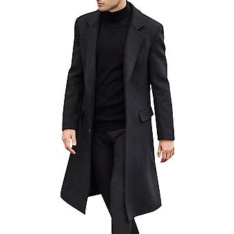 Winter Mens Trench Coat Long Overcoat Jacket Formal Smart Outerwear Top
