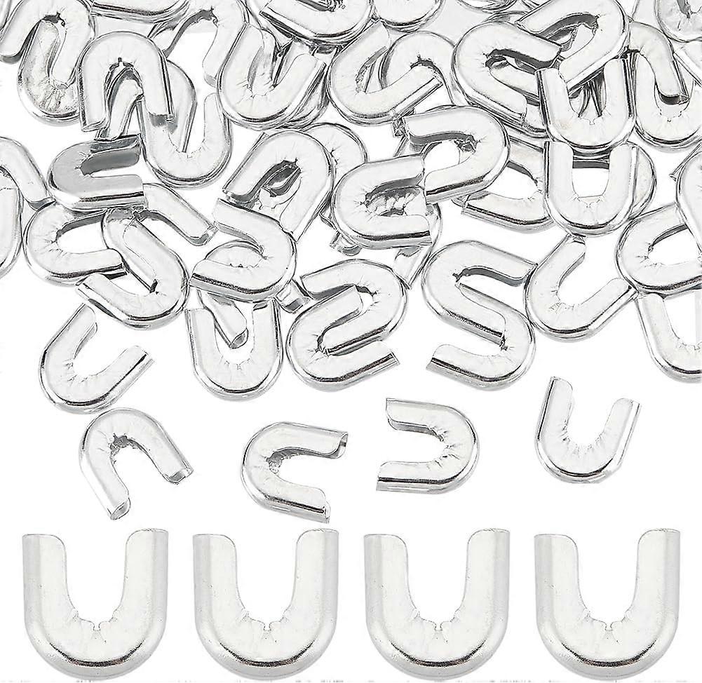 1 Box 100Pcs Carbon Steel Spiral Corset Boning Spiral Bone Tips Fishbone Chain End Cover Platinum Steel Boning Tips for Corsets Costumes Structure and