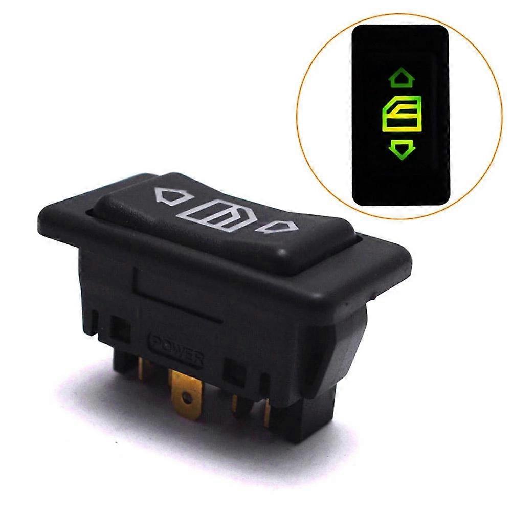 Interruptor de ventana elctrico automtico, botn para todos los coches con luz LED verde, 12V/24V, 20A, 6 pines