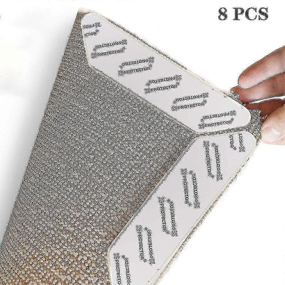 Tæppetape, 8stk dobbeltsidet vaskbar aftagelig tæppeprop Griber fat i dit område tæppe, ikke