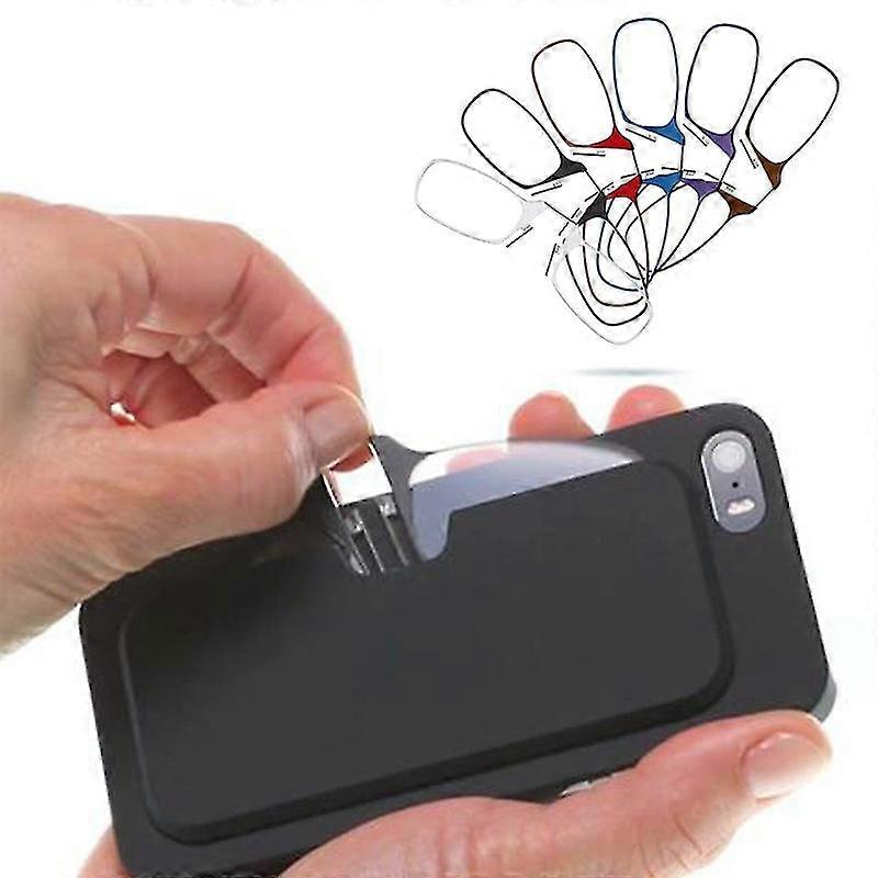 Lunettes de lecture de nez sans jambes pour hommes et femmes Téléphone collant portable pour envoyer des lunettes ultra-minces Étui Hk