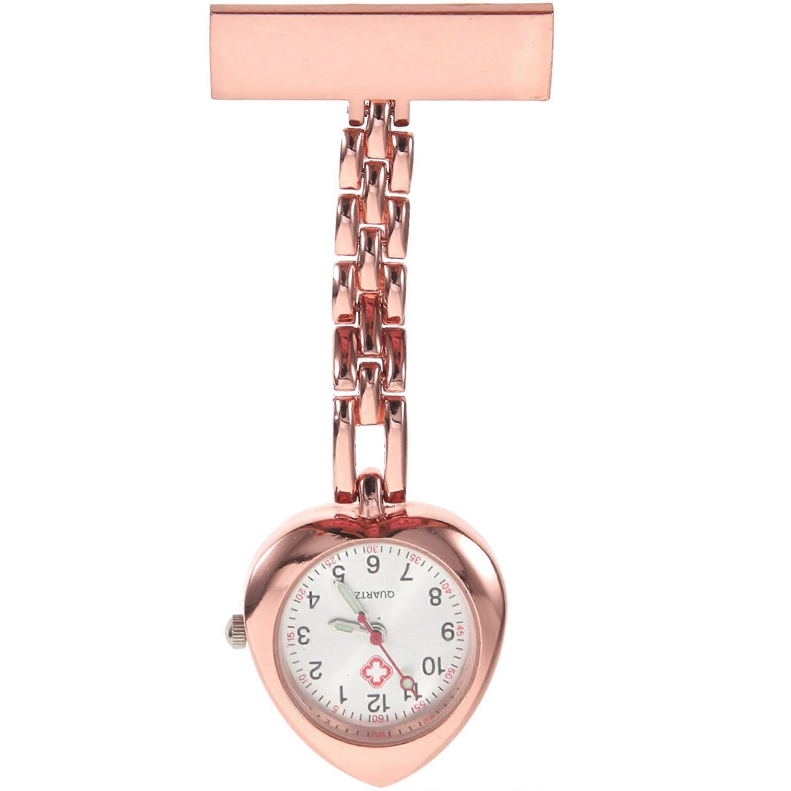 1pc Durable Practical Pocket Watch Heart-shape Chest Watch for Nurse Use