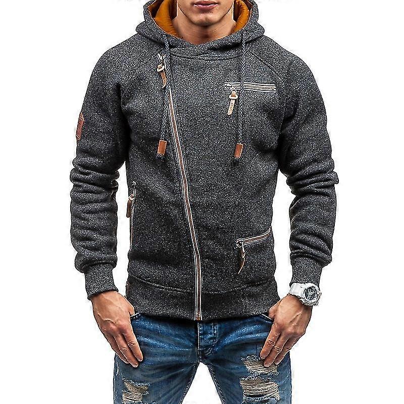 Sudadera con capucha y cremallera de invierno para hombre Abrigo abrigo con capucha