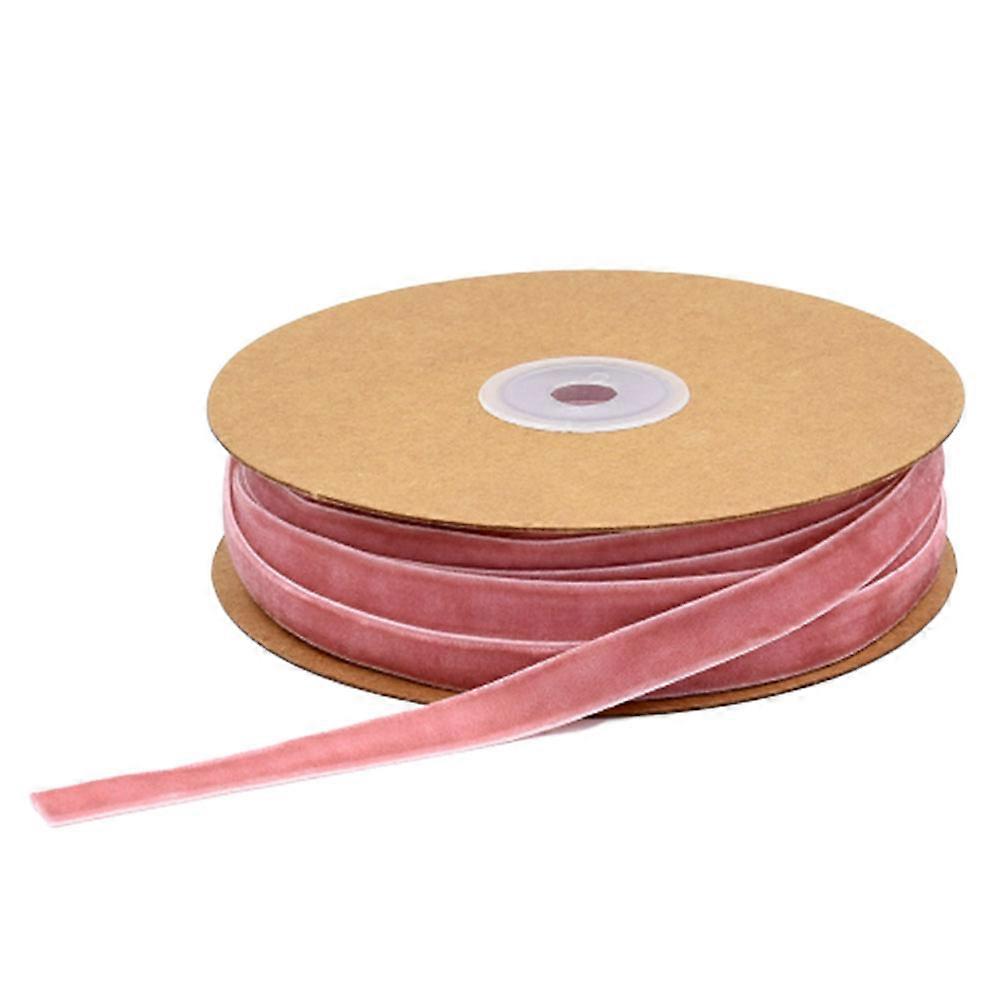 1 Roll of 1CM Width Non-elastic Clothes Headwear Necklace Accessories Ribbon Gift Wrapping Flocking Ribbons DIY Decorative Strap Ribbon Band for Home