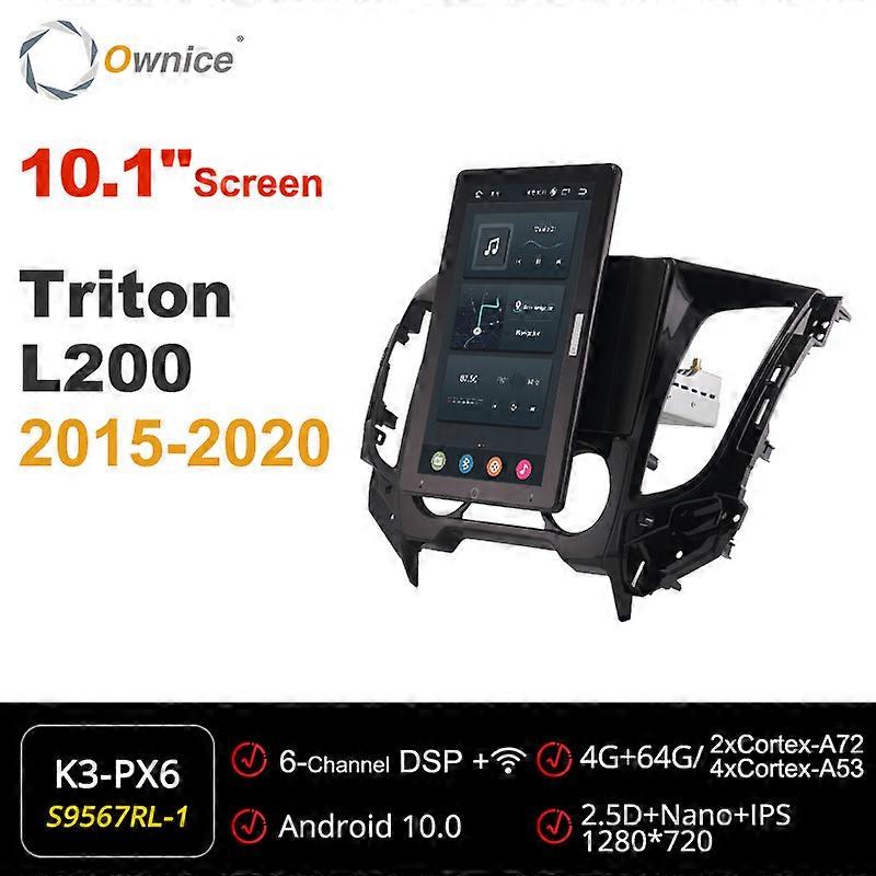 Tesla Auto PX6 DSP 1920*1080 Android 10.0 Car Multimedia GPS Navigation DSP Stereo Radio For Mitsubishi Triton L200 2015-2020