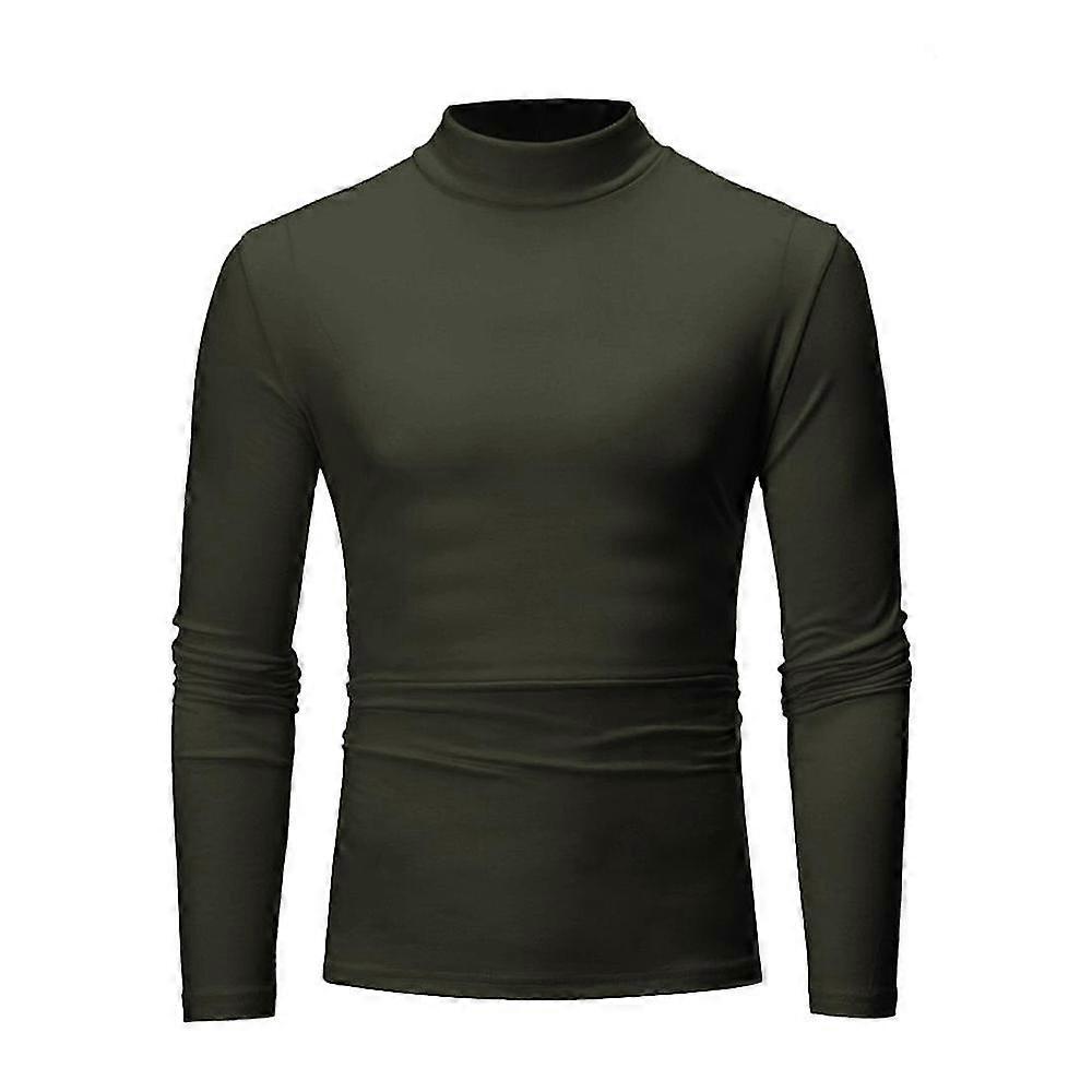 Menn Mock Neck Pullover T-skjorte Høst Vinter Topper