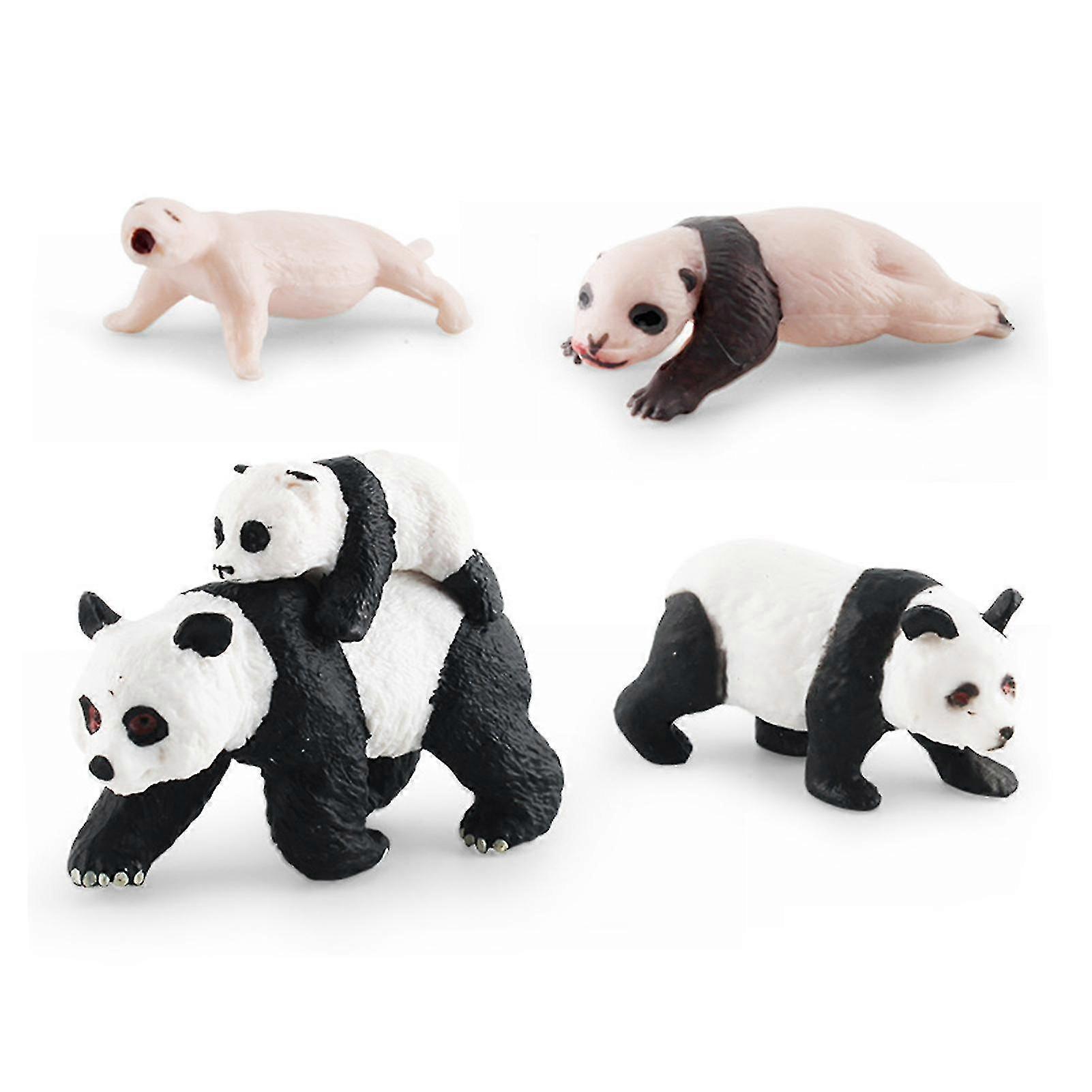 4pcs Realistic Panda Growth Cycle Models Delicate And Compact Animals Figurines For Home Office Tabletop Ornament High Quality