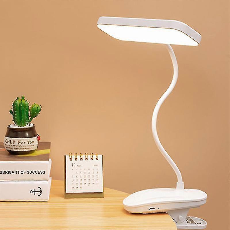 Rechargeable Bedside Night Light For Study Reading Office Work 360 Flexible Table Lamp With Clip Stepless Dimming Led Desk Lamp