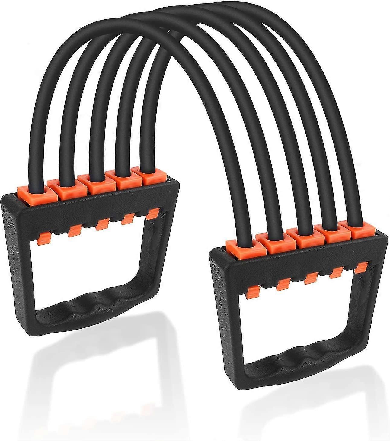 Chest Expander Puller, 5 Tubes Removable Latex Resistance Bands Adjustable Pull Gift