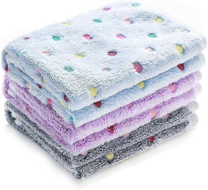 Ultra-Soft Plush Blanket for Dog / Cat 3 Pieces Dots Medium (76*52cm)