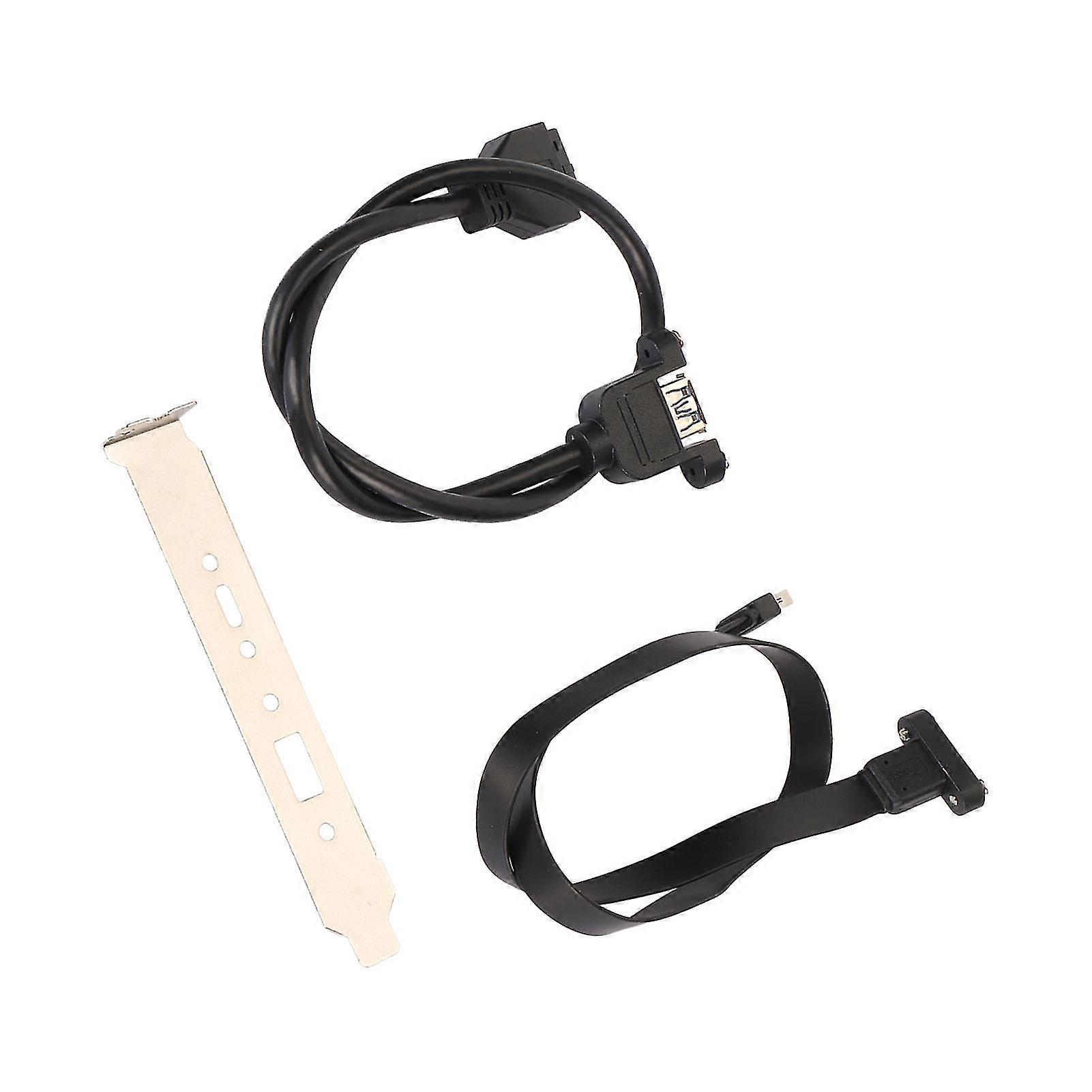 Type E to Type C Extension Cable 1.6ft 20Gbps Plug and Play with Bracket