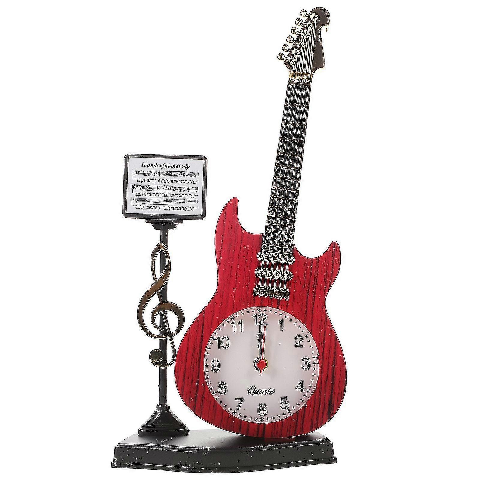 Desktop Clock Musical Instrument Shape Tabletop Clock Adornment Bedside Clock