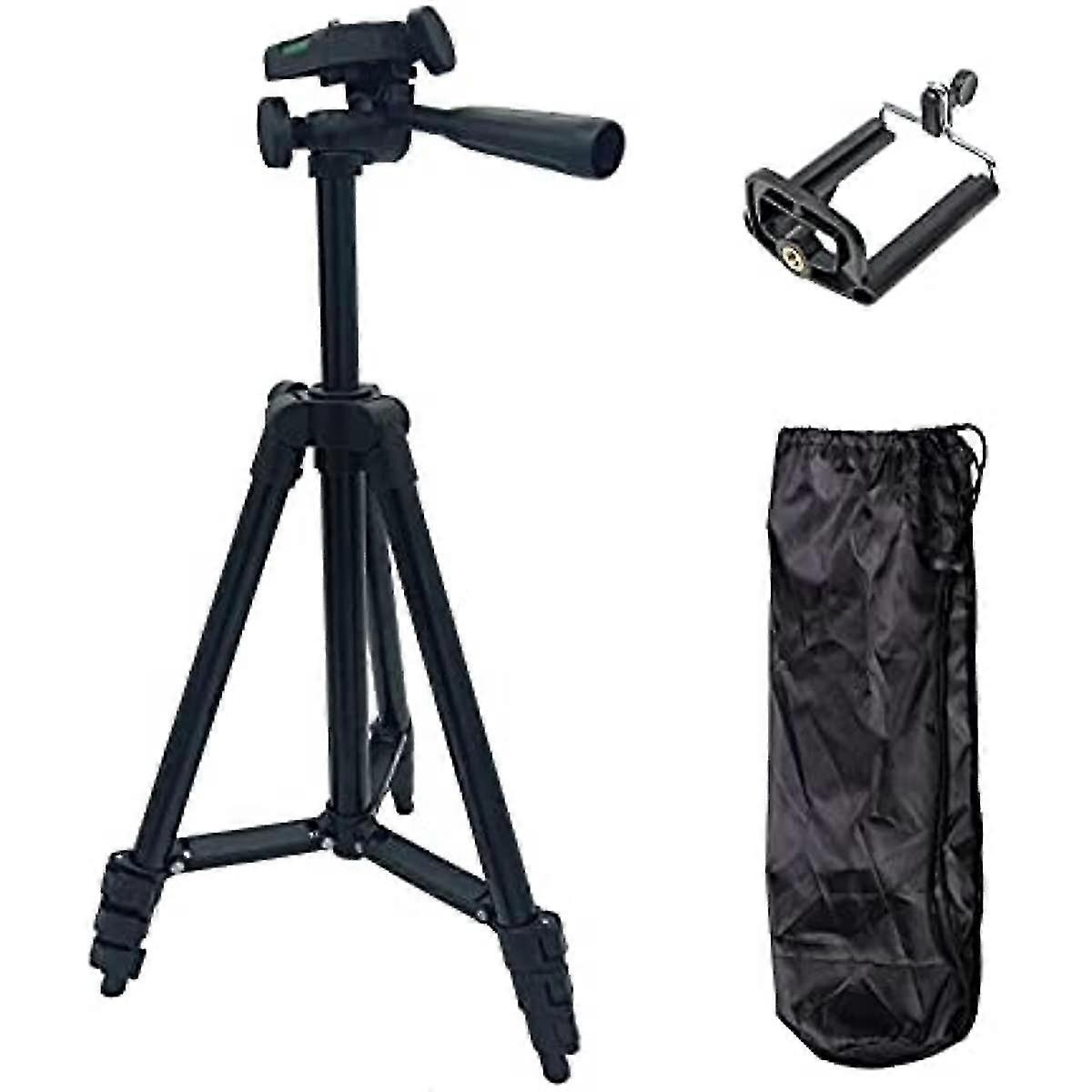 Camera Tripod Lightweight Travel With Phone Holder And Bag Adjustable For Dv Camcorder Dslr Smartphone Iphone Digital Camera Black