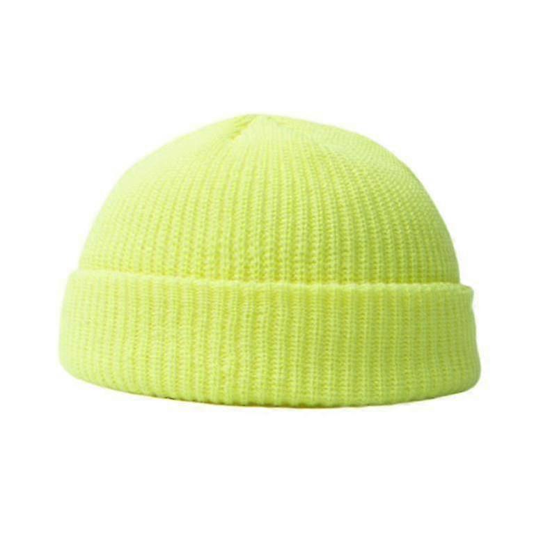 Cold Hat Winter Warm Pullover Hat Versatile Double Knit Wool Hat Solid Color Fashion Outdoor Hat-r