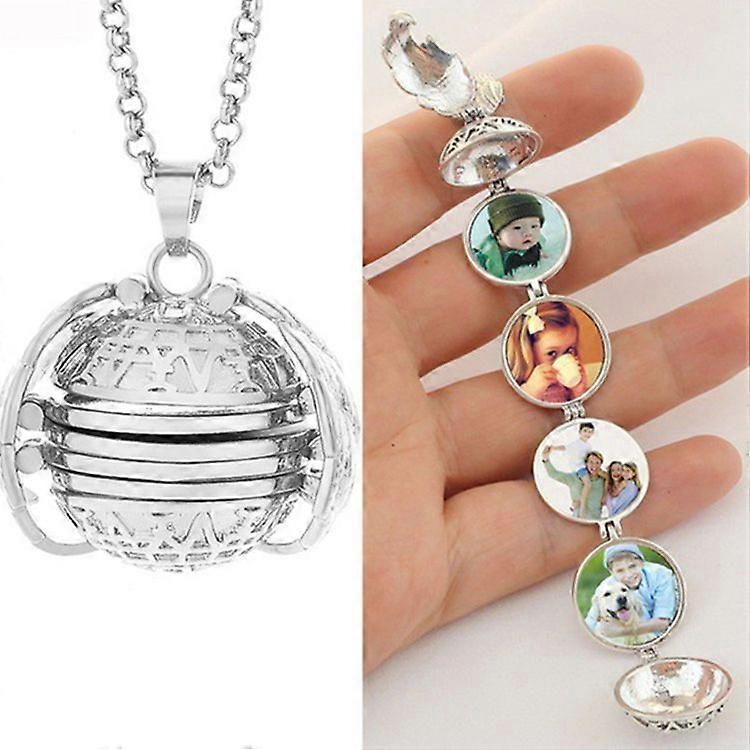 Multi-layer Photo Box Pendant Necklace Opened Album Memory Box For Couple Family Gift Multi-color Optional