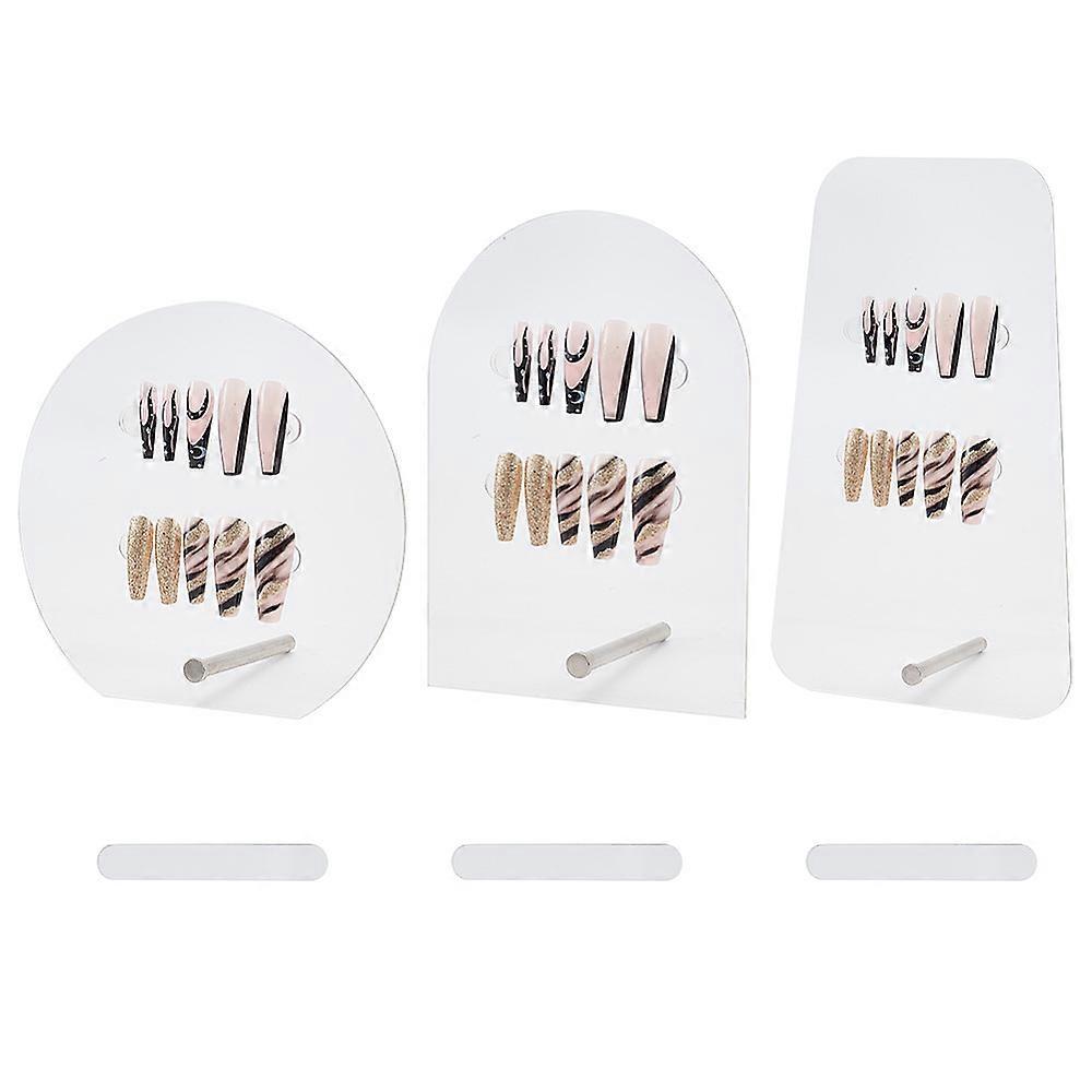 Acrylic Nail Art Display Board for False Nails Tips Show Stand Arch/Trapezoid/Half Round/Rectangle Clear Finished Product: 14x6.6x13cm
