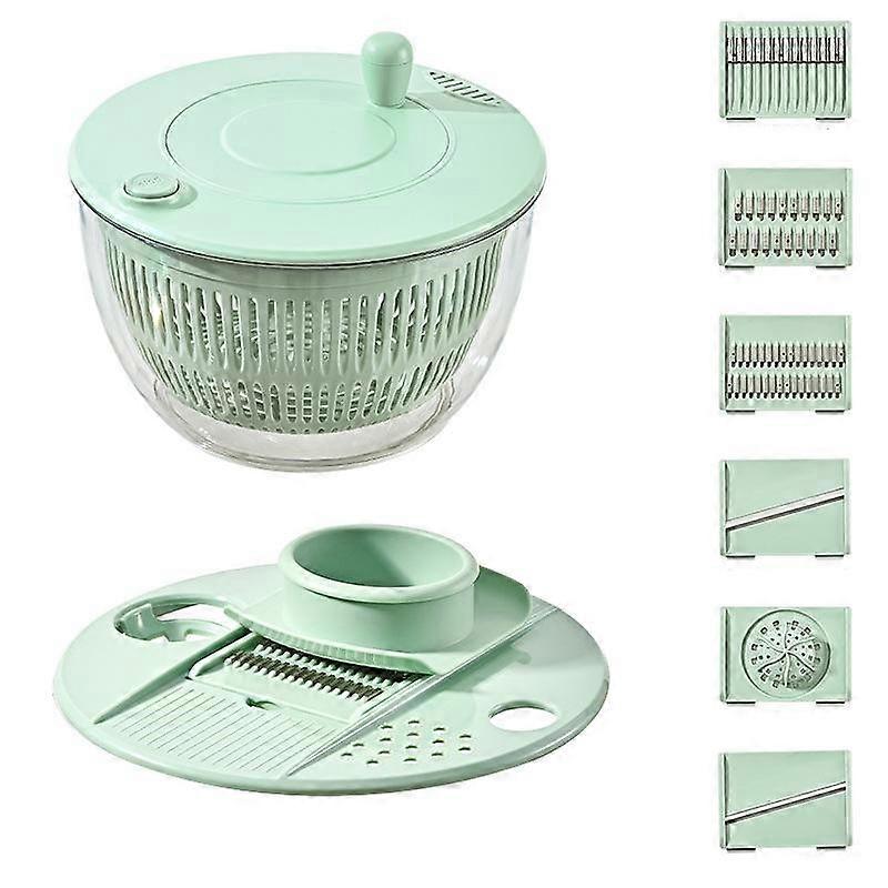 5 In 1 Vegetable Spin Chopper, Salad Spinner with Slicer, Lettuce Spinner Dryer