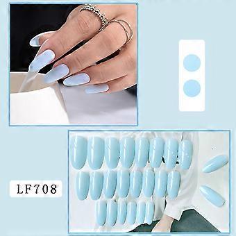 Bright Fresh Blue False Nails Noble And Elegant Style Manicure Nails  Jelly Glue Model