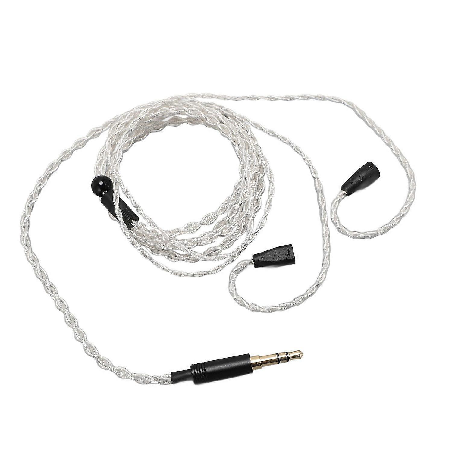 3.5mm Upgraded Earphone Cable 4 Core Silver Plated Copper Wire Gold Plated Plug Replacement Cable fo