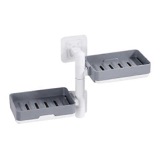 Rotatable Removable Punch Free Wall-mounted Draining Water Soap Storage Box Rack