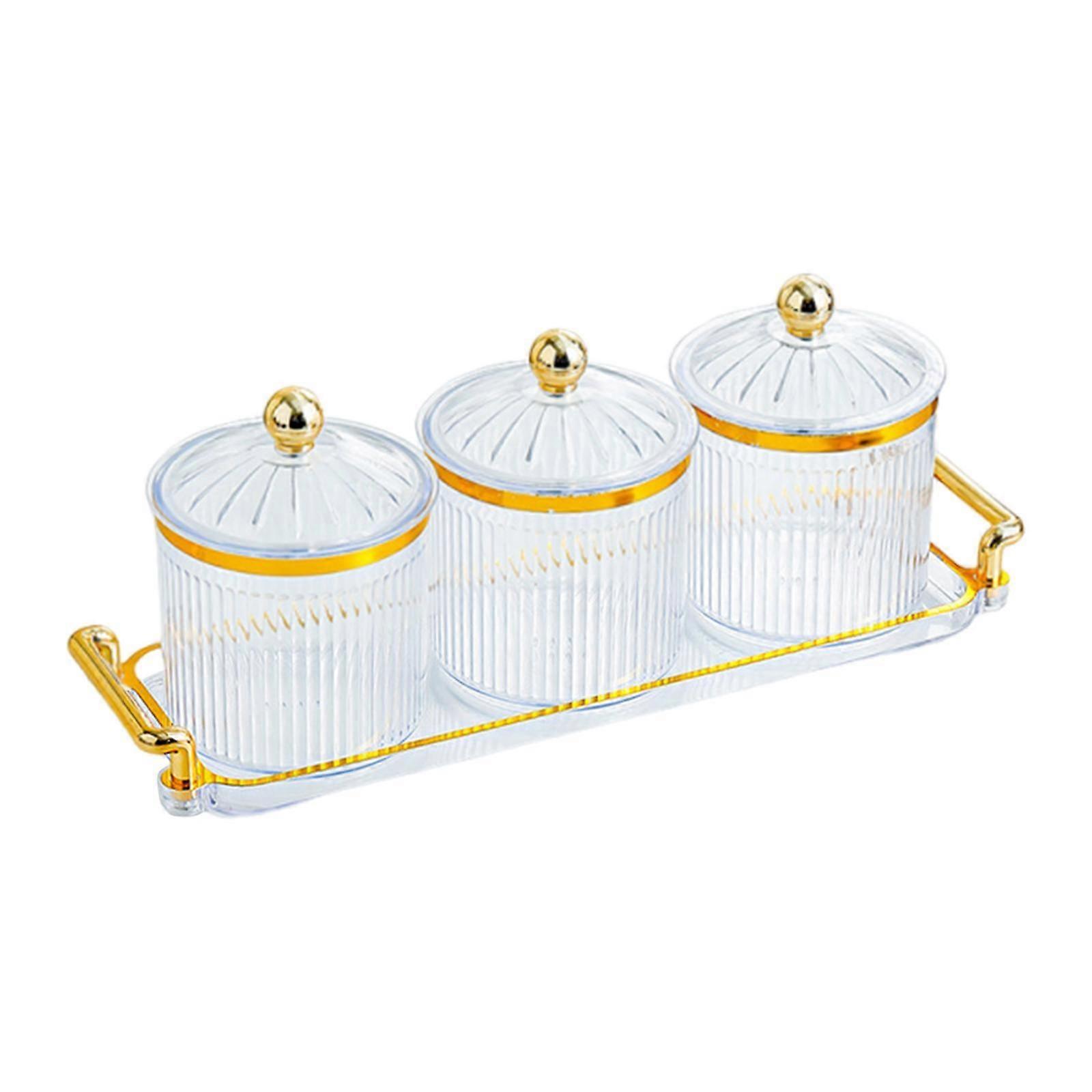 Plateau de fruits secs avec couvercle, plateau de noix, plat de noix de bonbons de luxe avec couvercle, divisé