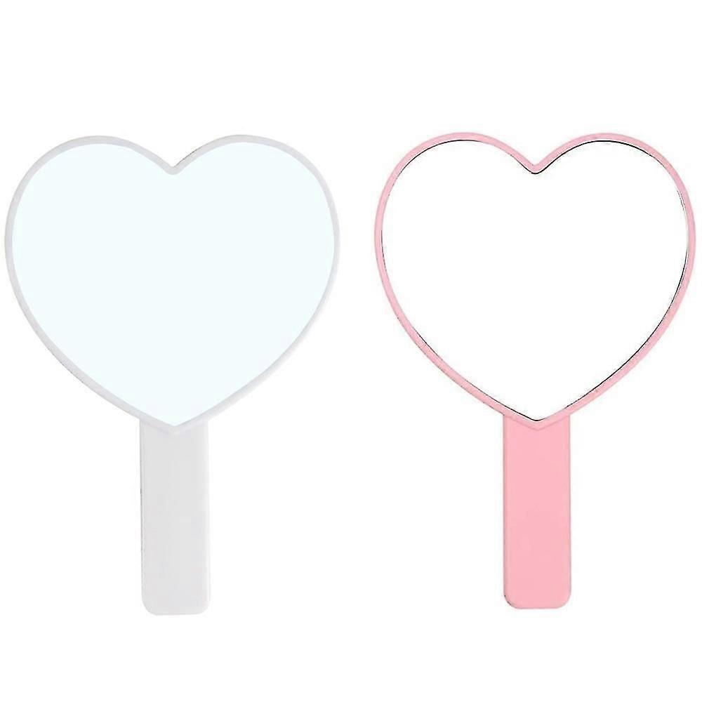 Heart-shaped Travel Handheld Mirror, Cosmetic Hand Mirror With Handle