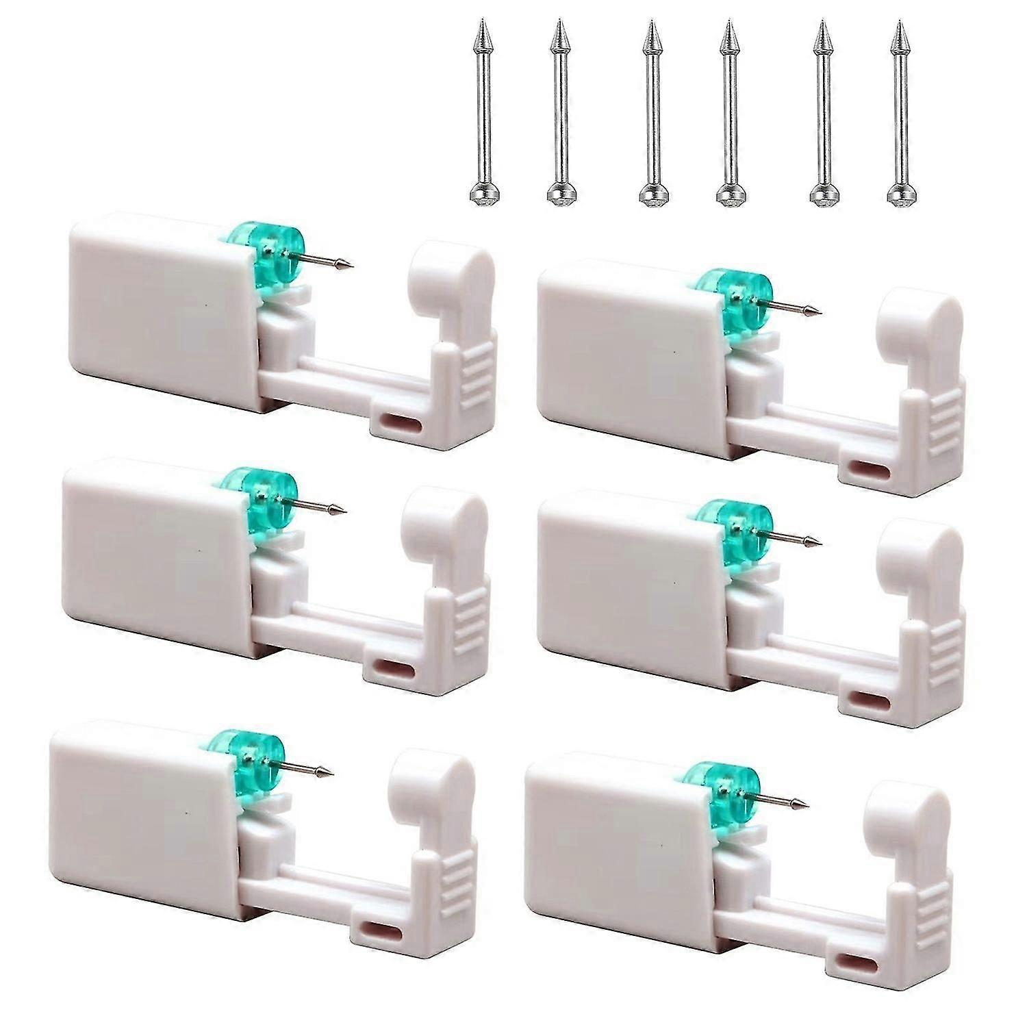 6pcs Disposable Sterile Nose Piercing Kit Tool Safety Portable Self Nose Piercing Kit With Nose Stud