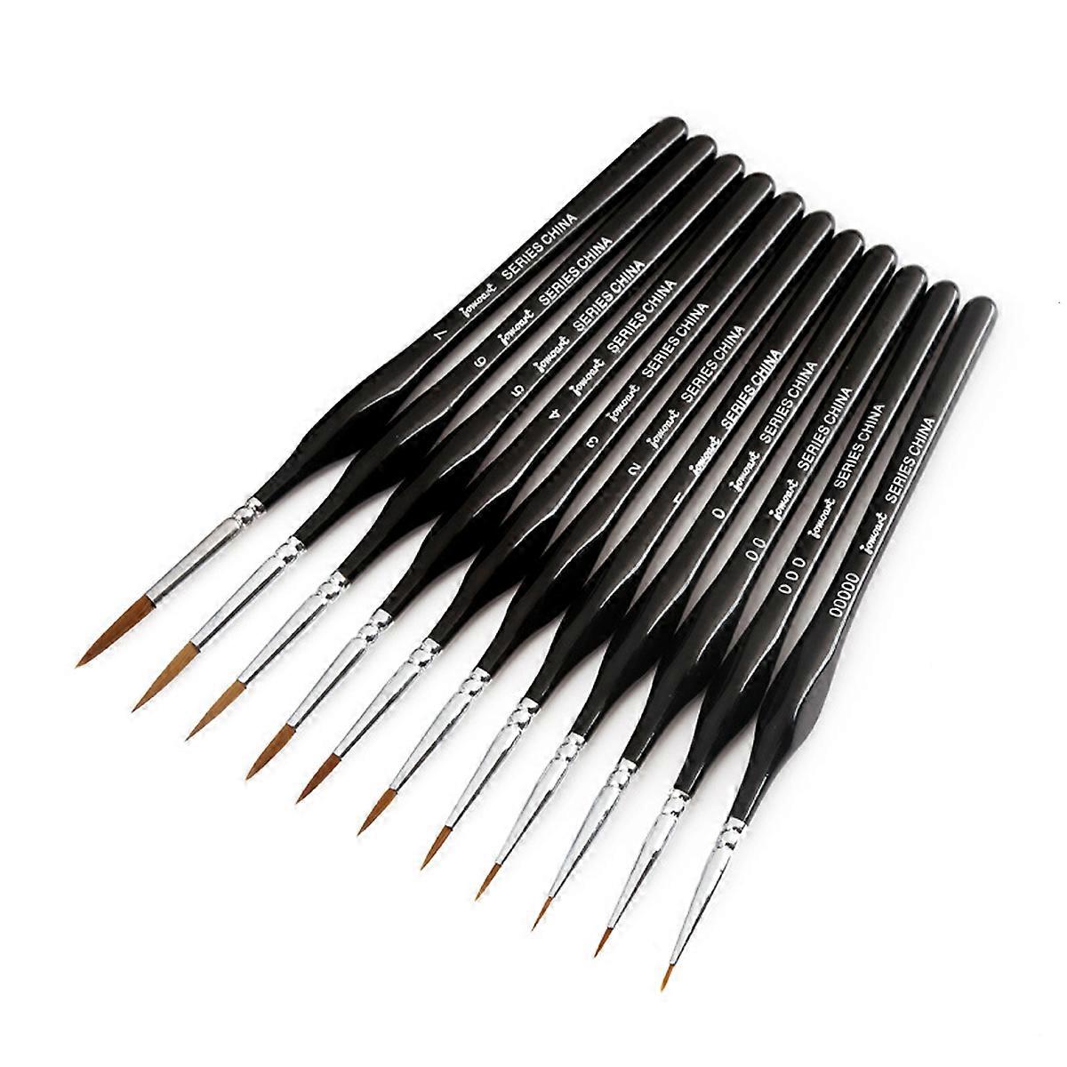 11-piece fine detail brush set for acrylic model making