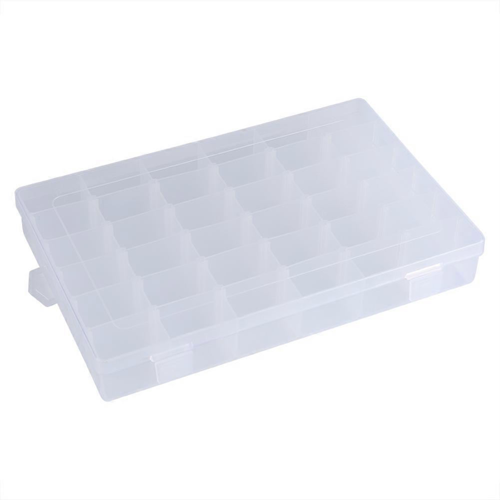 Jewelry Box Organizer Storage Container with Adjustable Dividers 36 Grids (Clear Plastic)