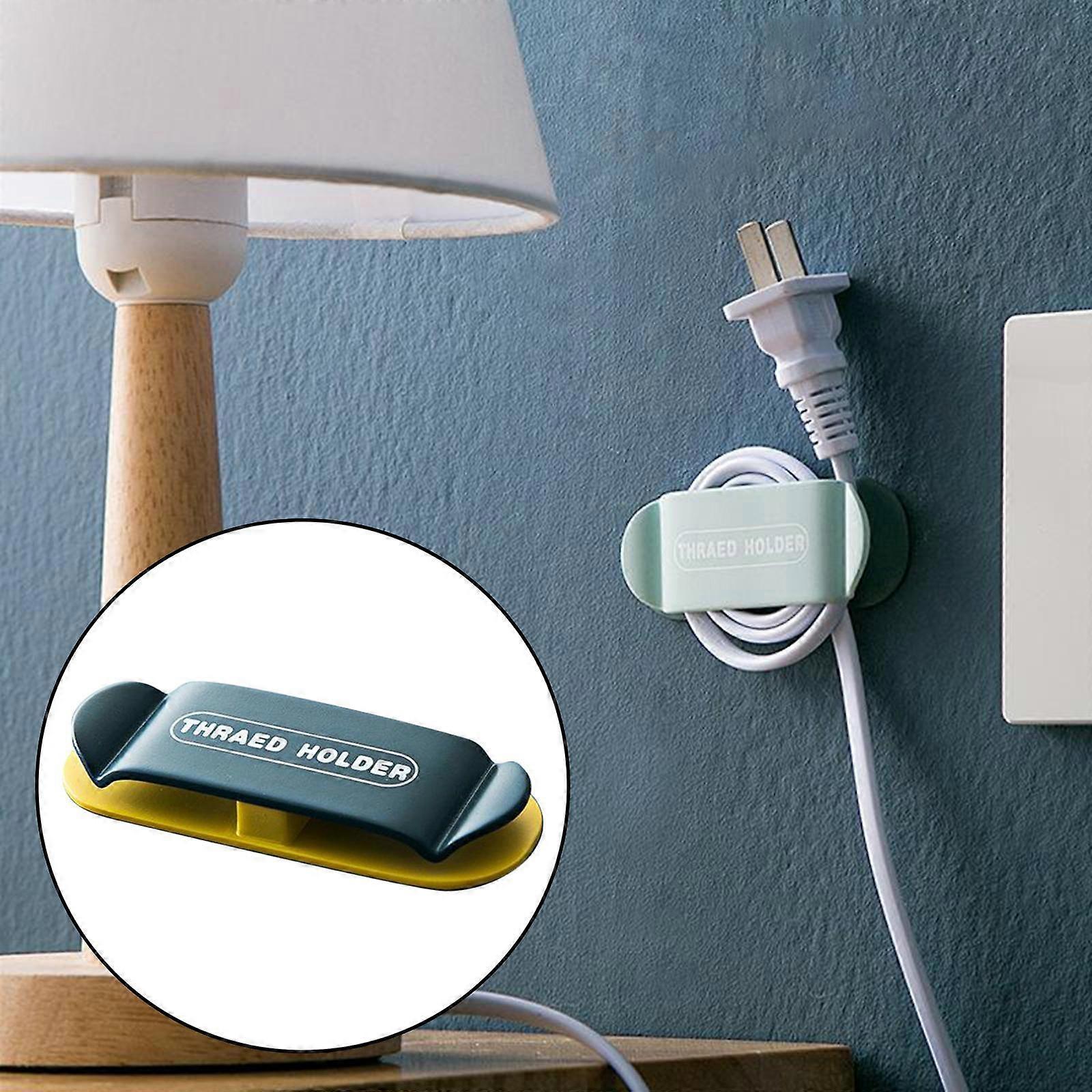 Cable Holder Toothbrush, Plug Hooks Self Hangers Drill Socket Holders Wall Mounted