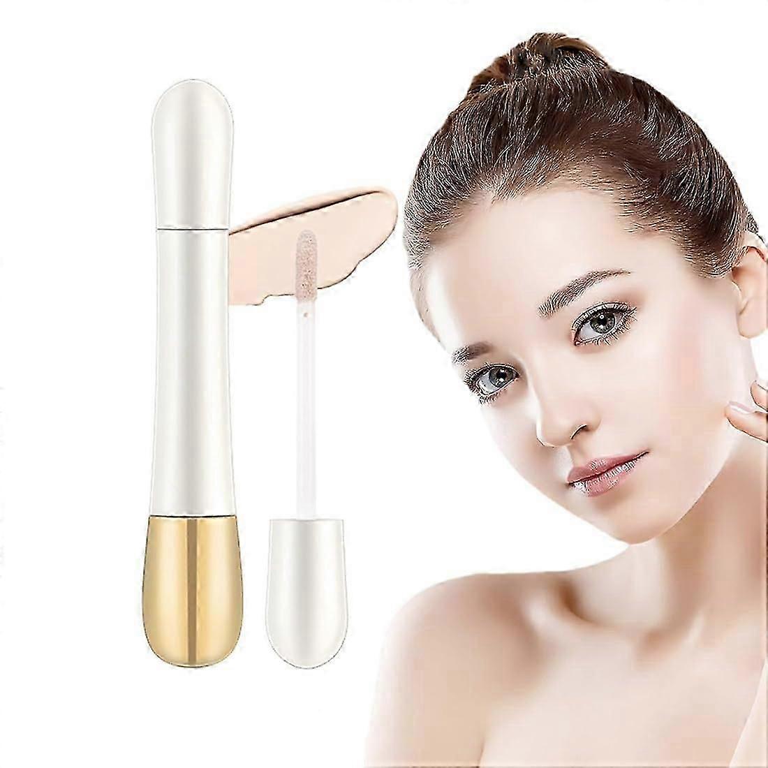 2-in-1 Foundation Anti-Wrinkle Concealer, Liquid Concealer with Brush, Wrinkle Free and Lightweight Face Contour Concealer