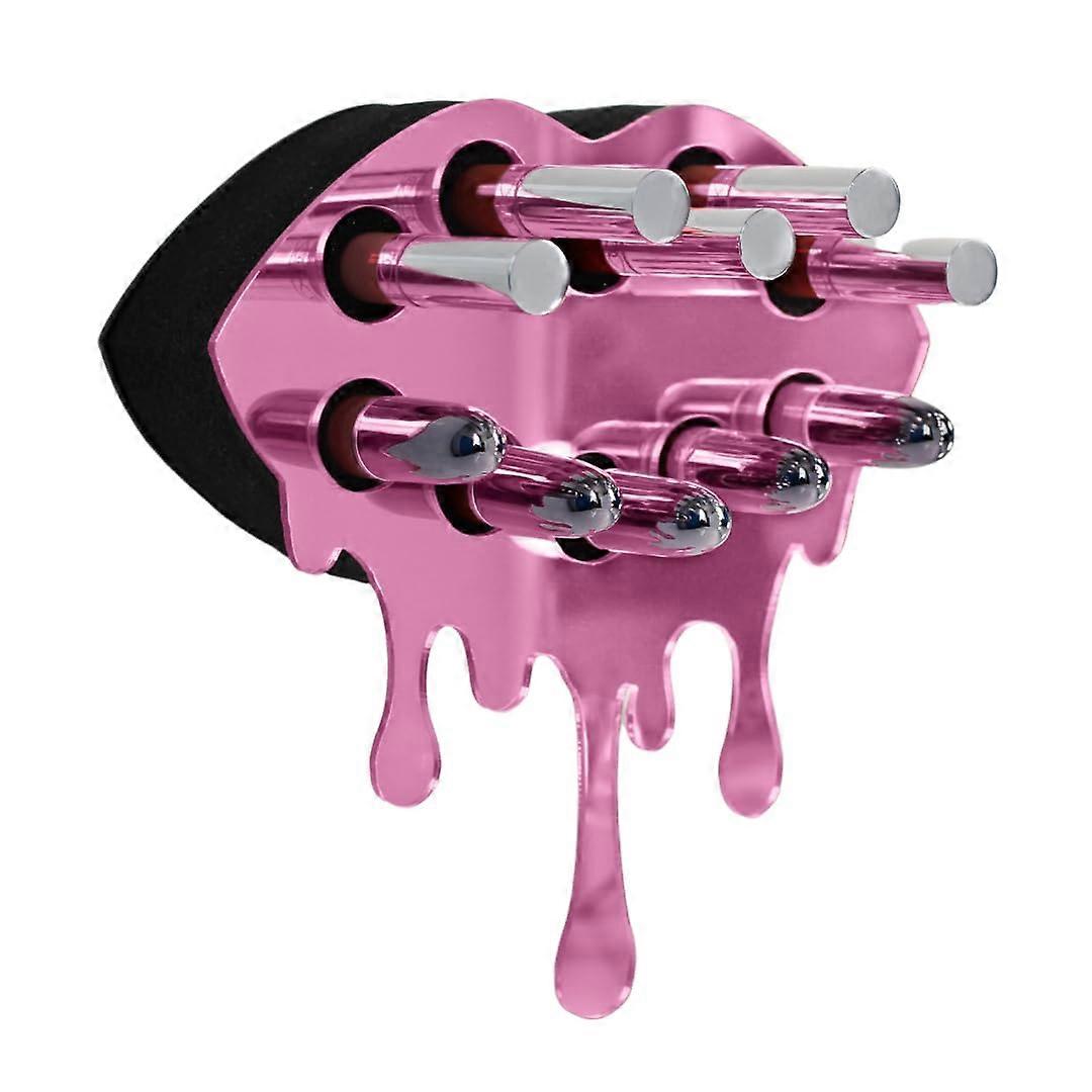 Acrylic Wall-Mounted Lipstick Organizer for 10 Lip Products, Clear Display Rack, Space-Saving Makeup Storage Solution