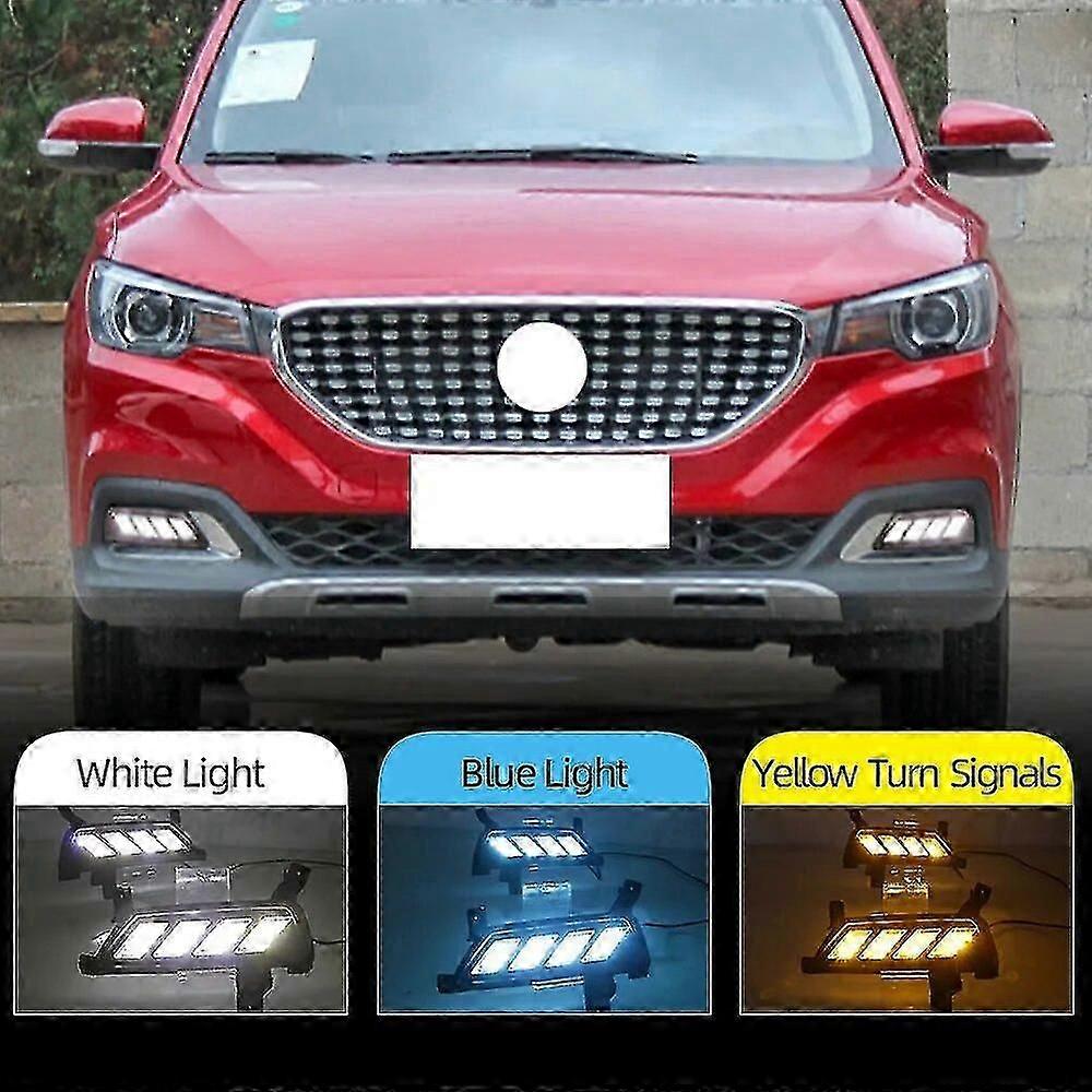 Car Flashing 2PCS Car LED DRL Daytime Running Lights Turn signal lamp For MG ZS 2017 2018 2019 Fog Lamp Covers