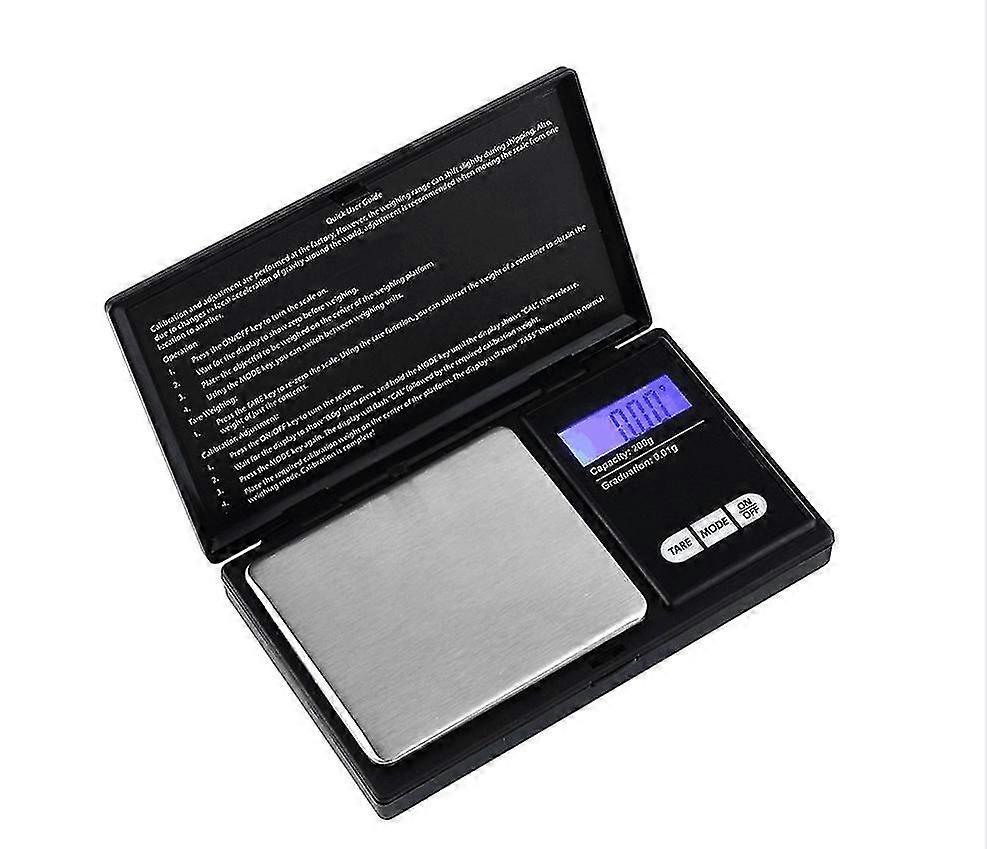 Precision Pocket Scale Digital Scale Gram Small Herb Scale Mini Scale, 200g X 0.01g, Black, 12.8*7.6*1.9CM