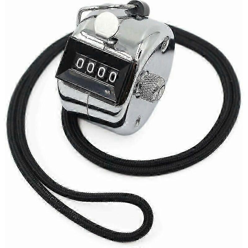 Manual counter - Metal mechanical counter - fits in one hand - with nylon cord