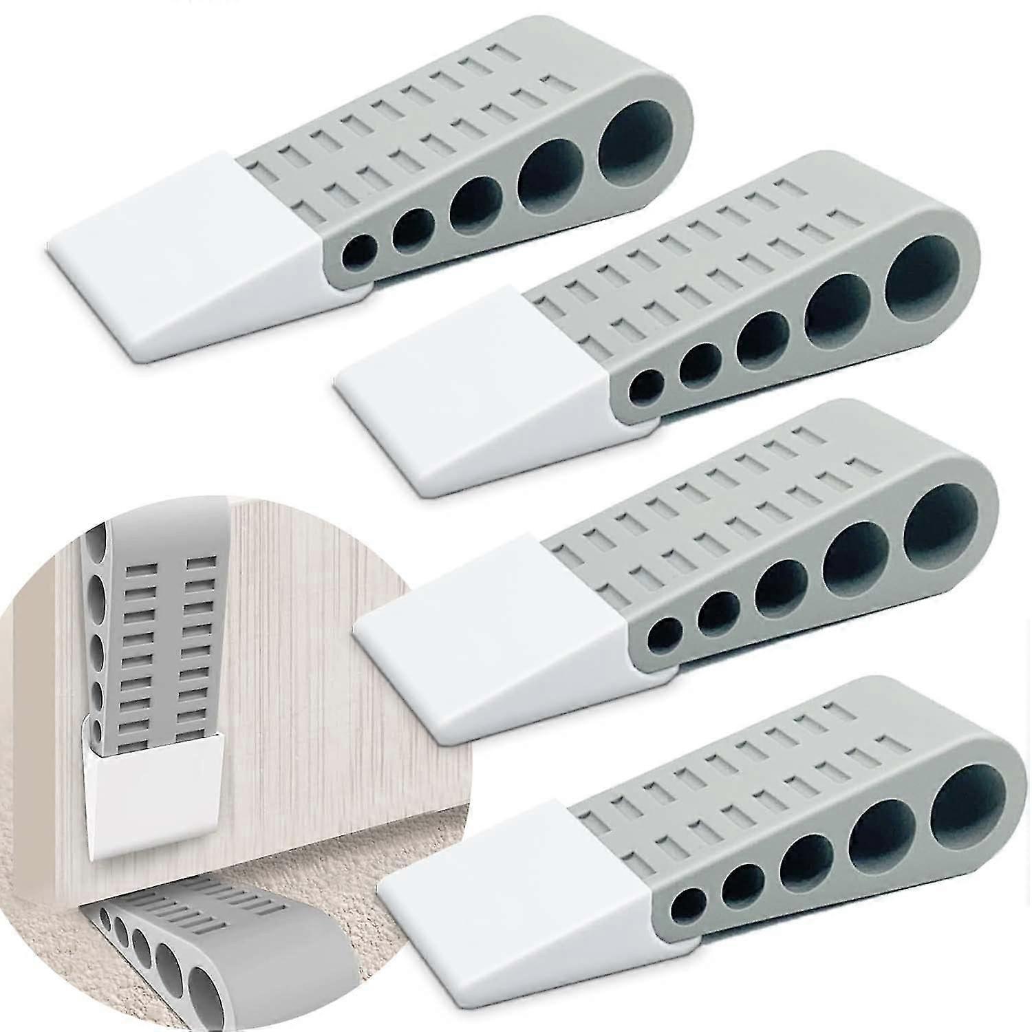 Door Stops, Rubber Door Stops 4 Packs,with Holder