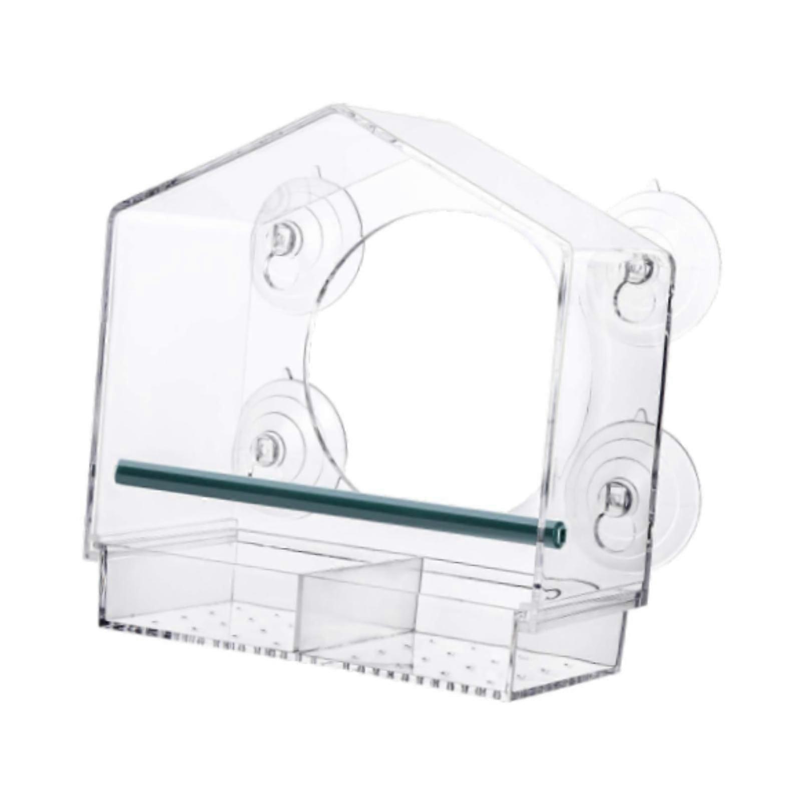 Window Bird Feeder Rustic Versatile Clear Feeder Bowl for Farm Balcony Porch